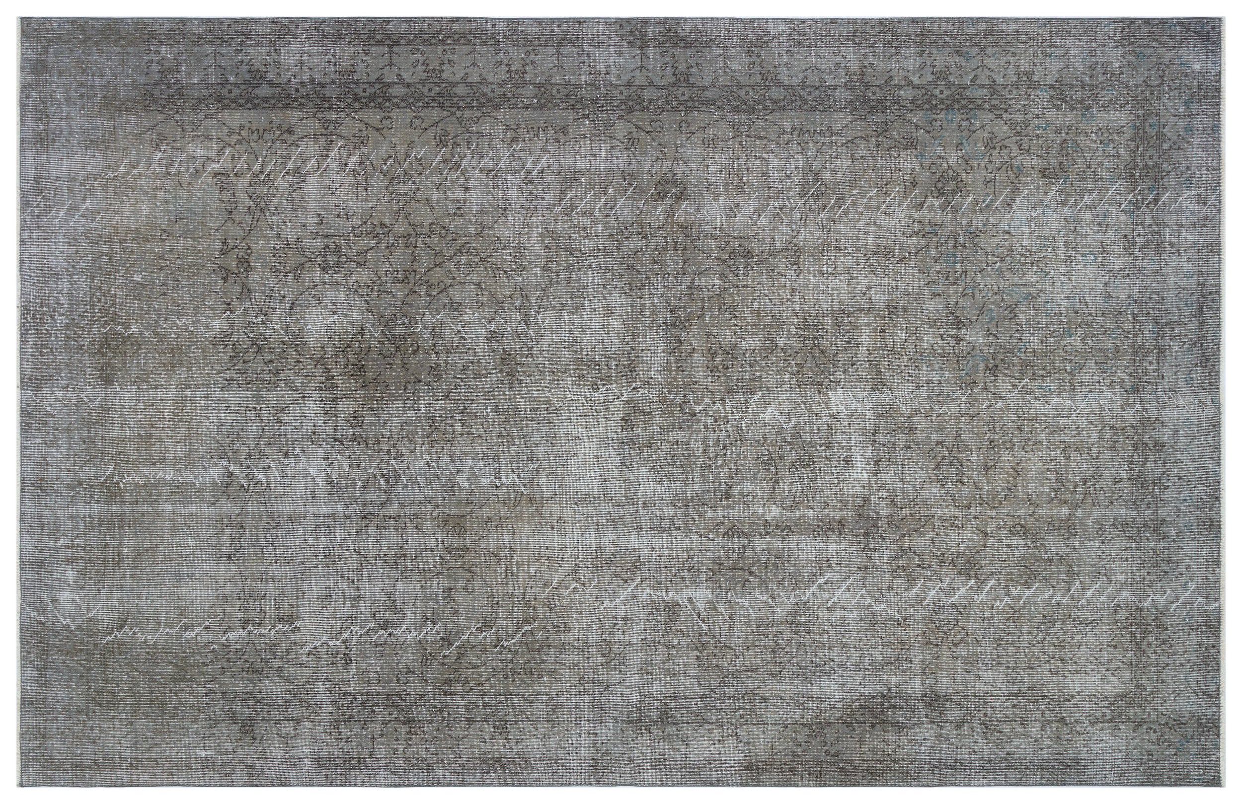 Gray Over Dyed Vintage Rug 6'9'' x 10'6'' ft 205 x 320 cm