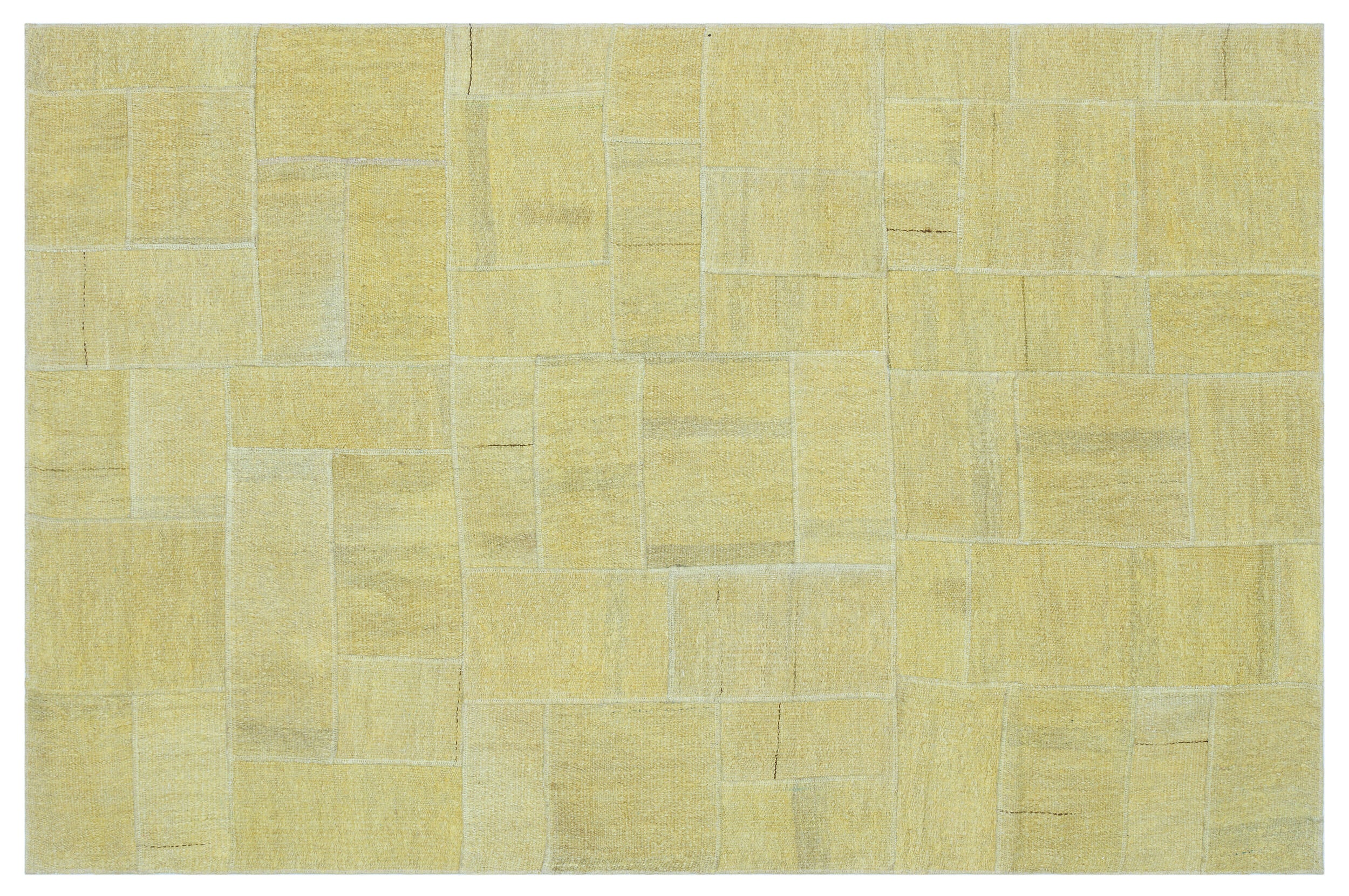 Natural Vintage Hemp Patchwork Rug 4'3'' x 6'5'' ft 130 x 196 cm