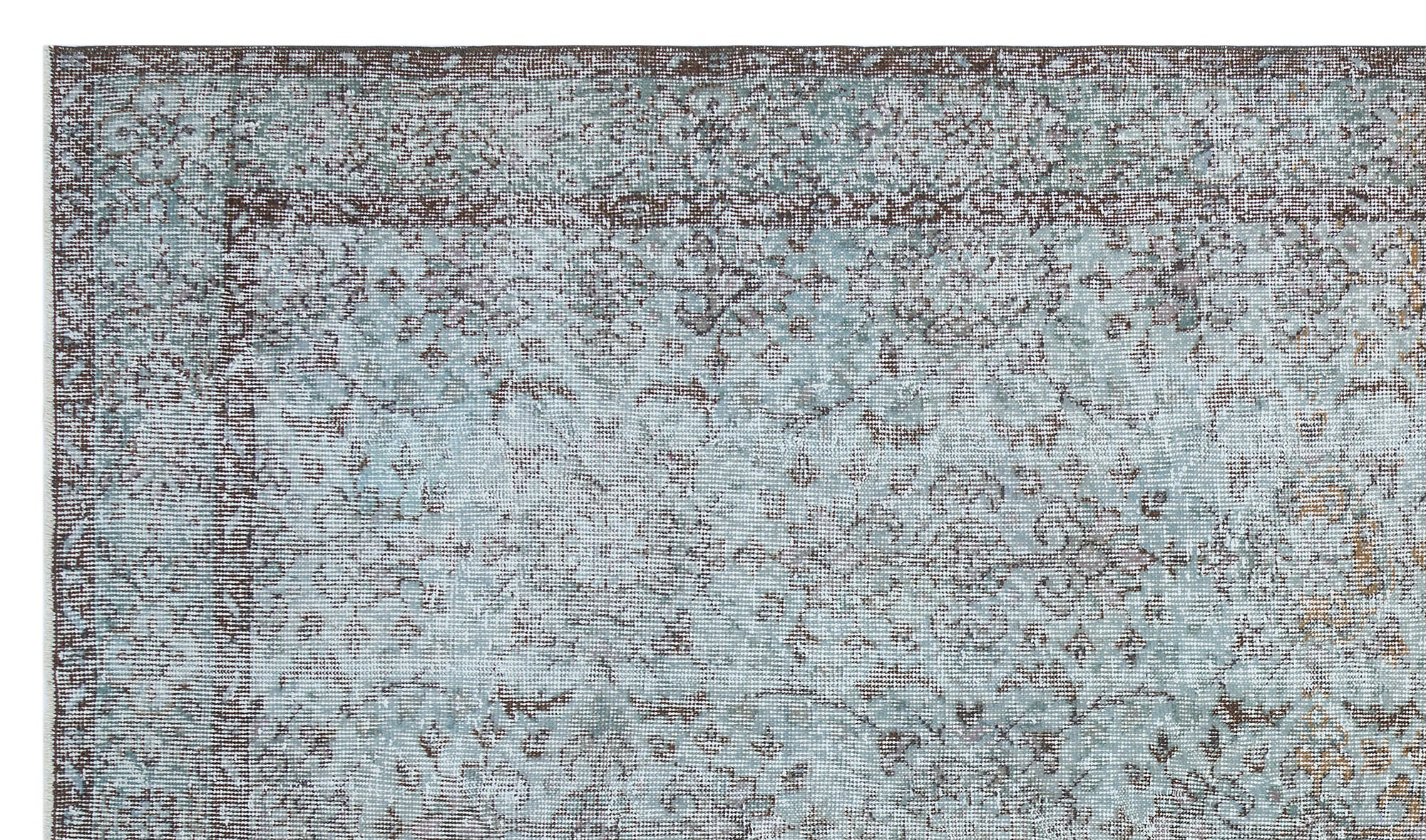 Retro Design Stone Blue Over Dyed Vintage Rug 5'8'' x 9'11'' ft 172 x 301 cm