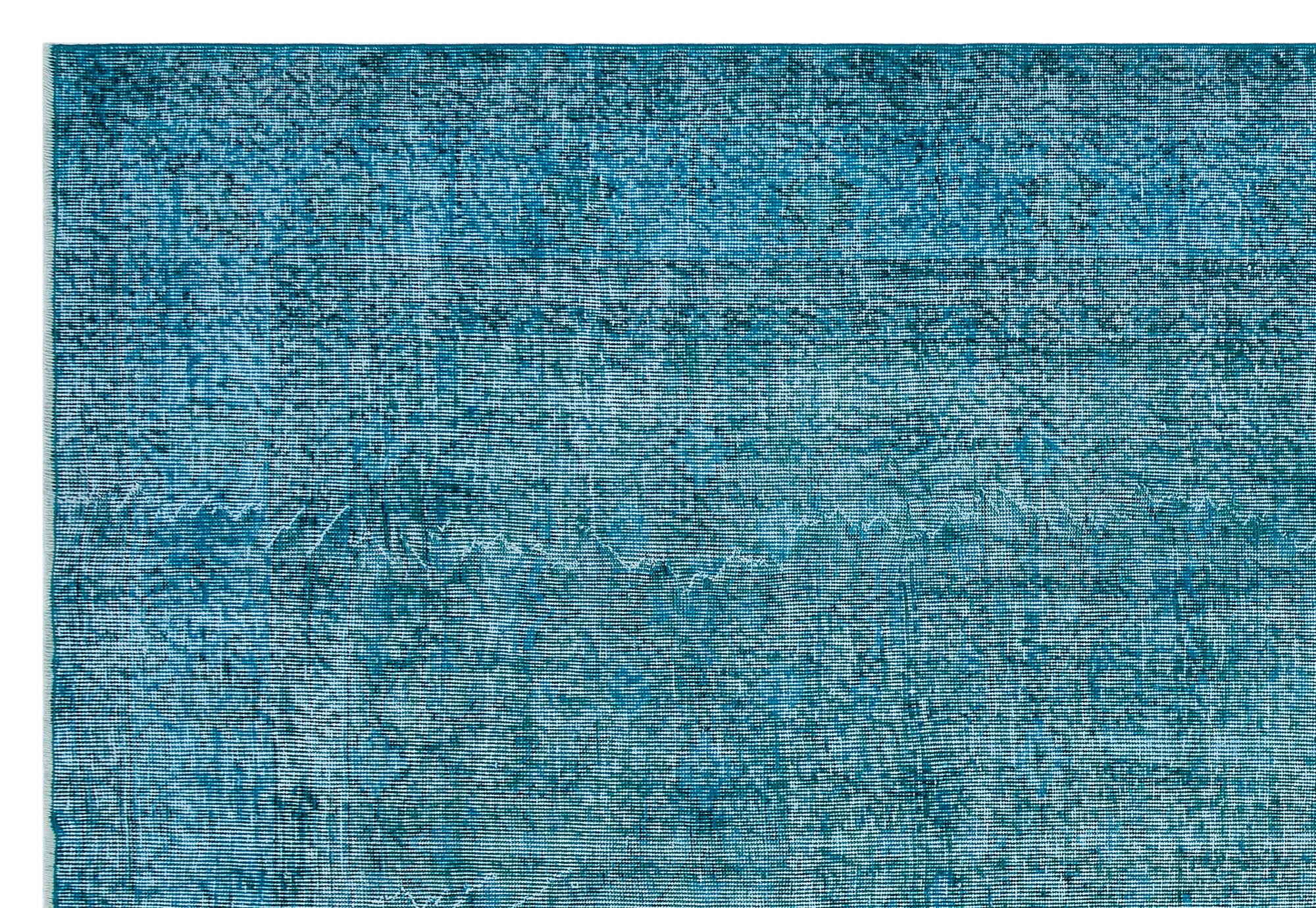 Turquoise Over Dyed Vintage Rug 6'12'' x 10'0'' ft 213 x 306 cm