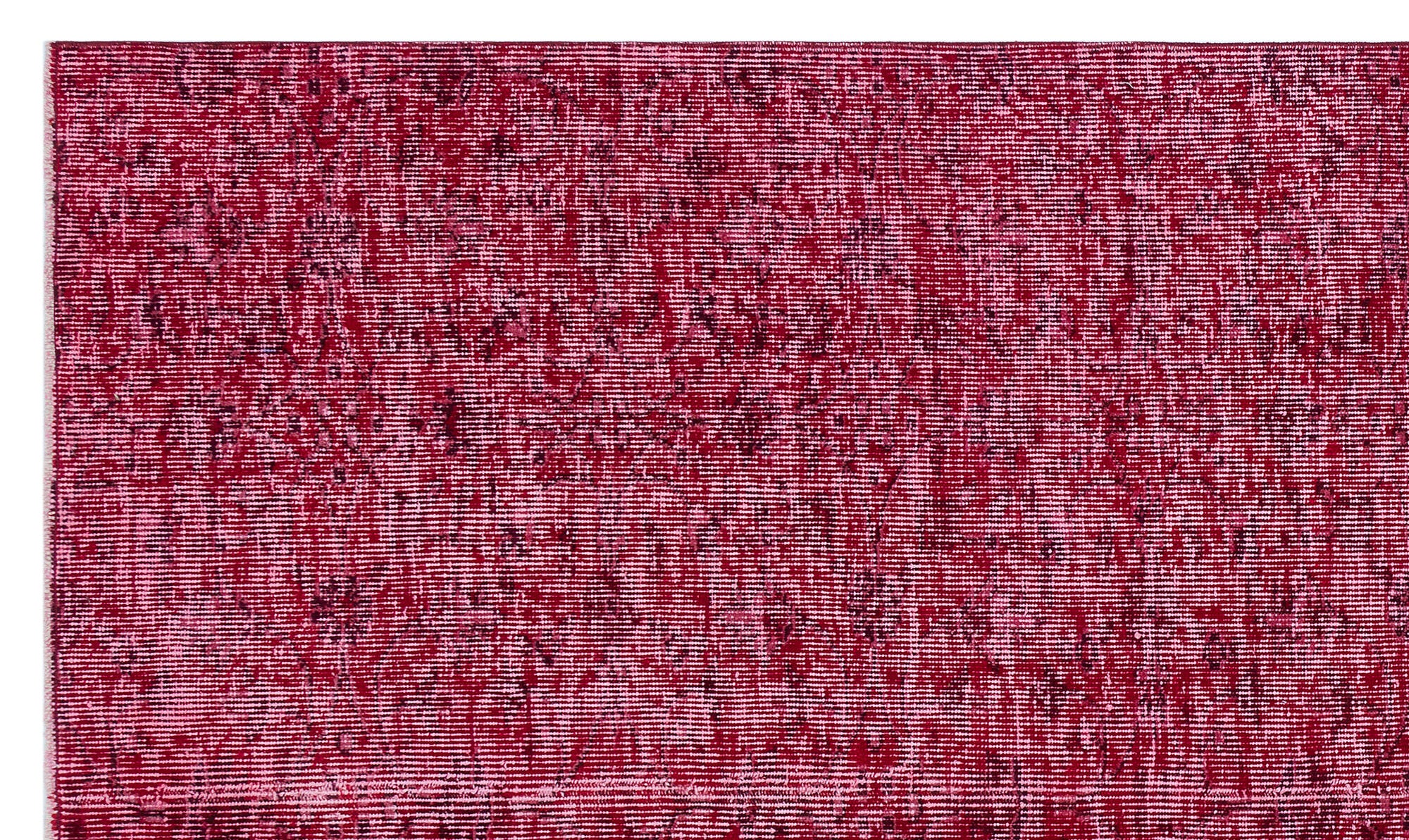 Red Over Dyed Vintage Rug 4'9'' x 8'3'' ft 146 x 252 cm