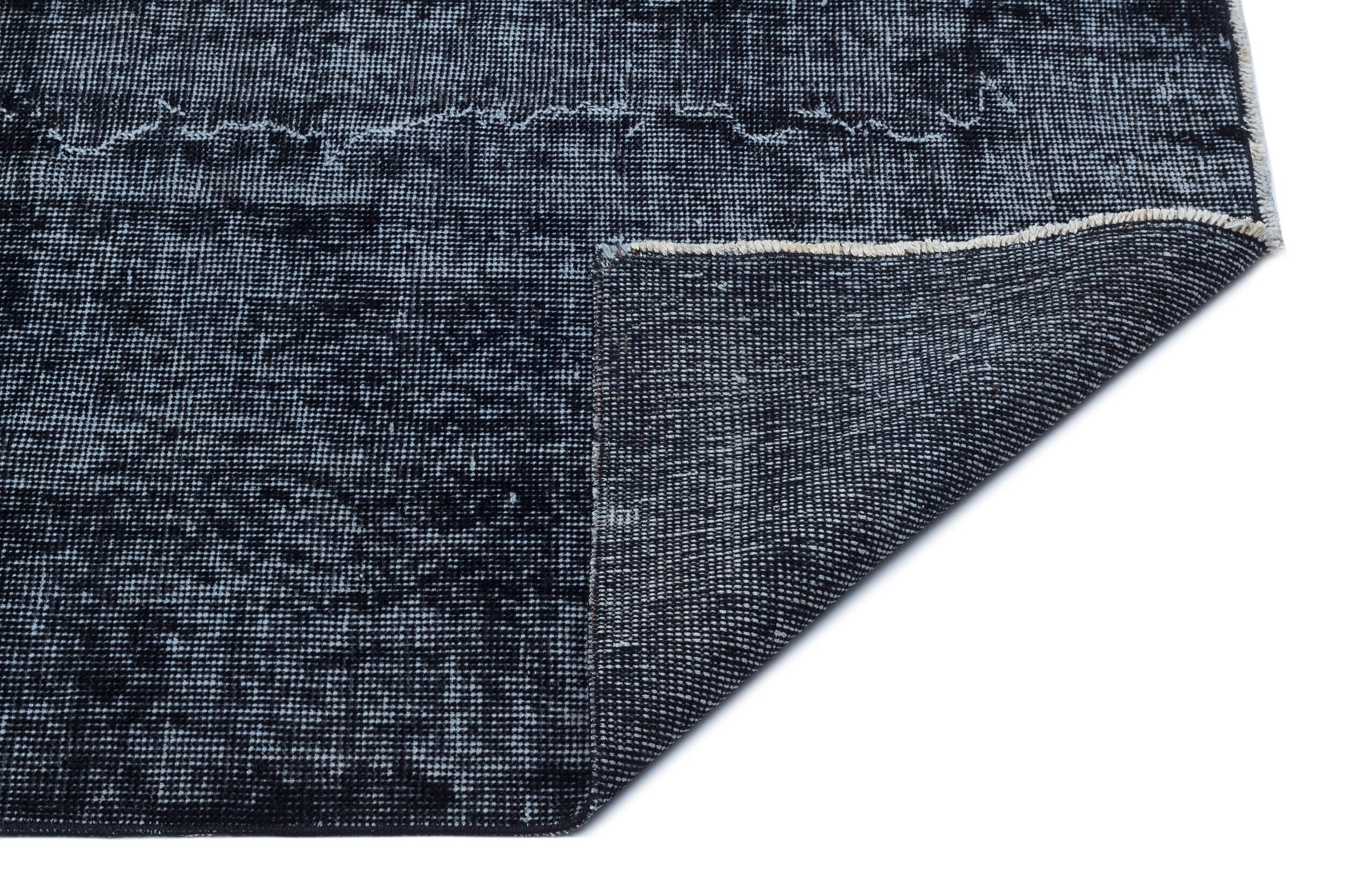 Black Over Dyed Vintage Rug 5'4'' x 9'2'' ft 162 x 279 cm