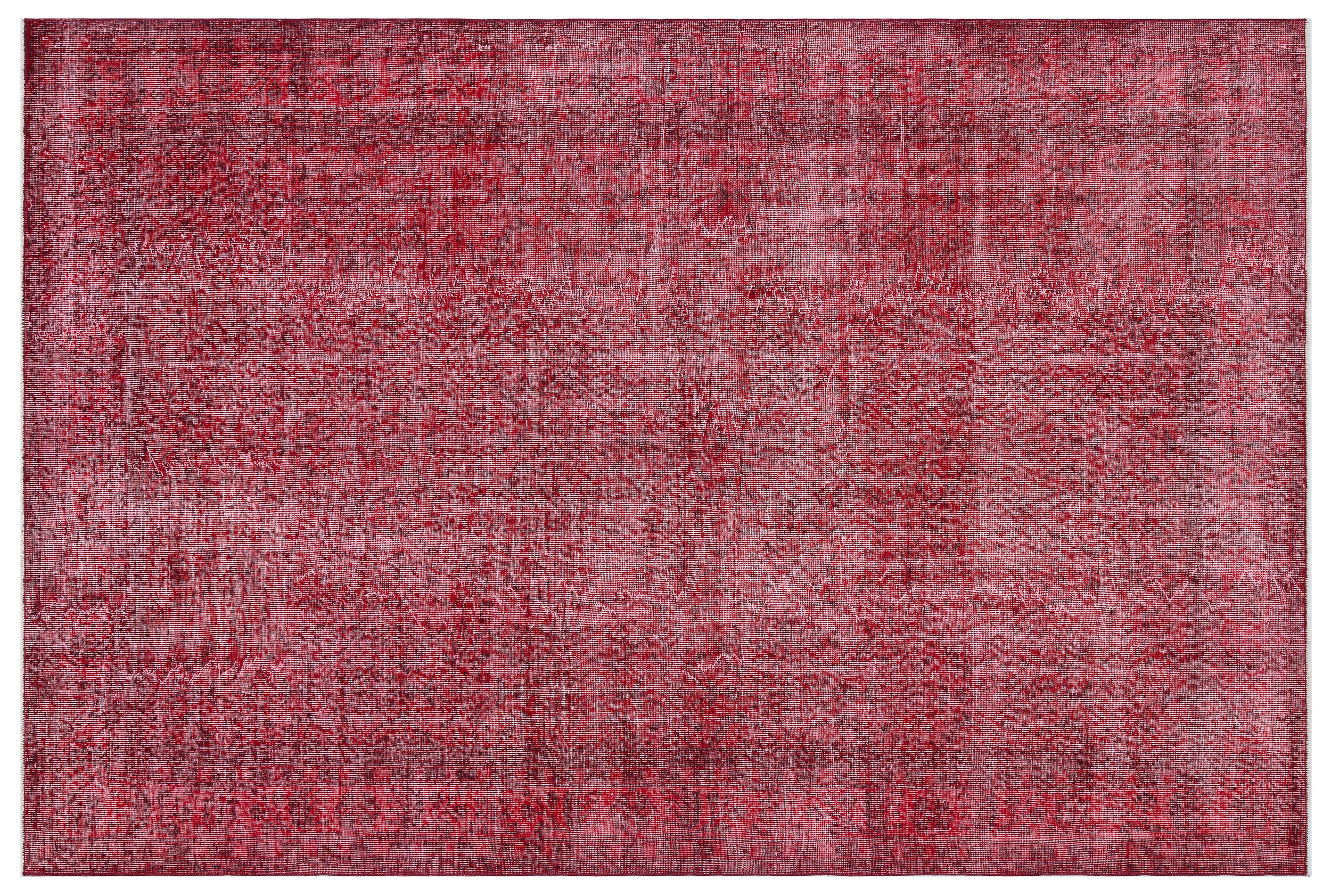 Red Over Dyed Vintage Rug 6'2'' x 9'5'' ft 189 x 286 cm