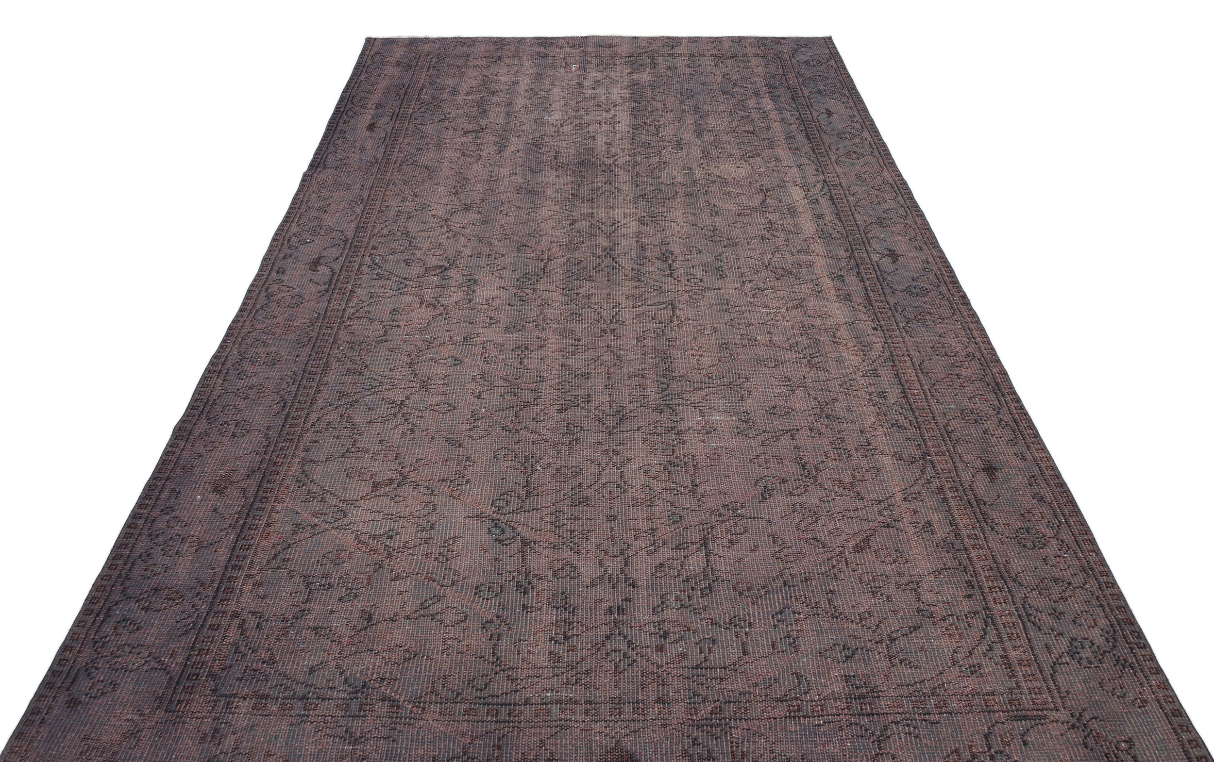 Gray Over Dyed Vintage Rug 6'0'' x 9'2'' ft 184 x 280 cm