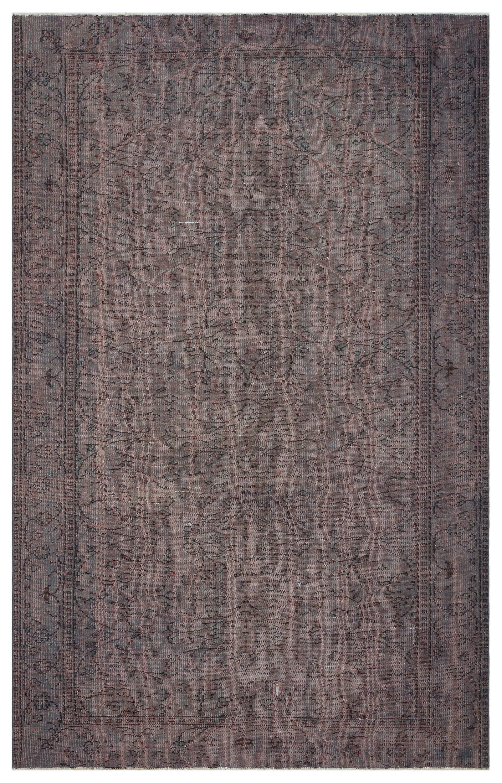 Gray Over Dyed Vintage Rug 6'0'' x 9'2'' ft 184 x 280 cm