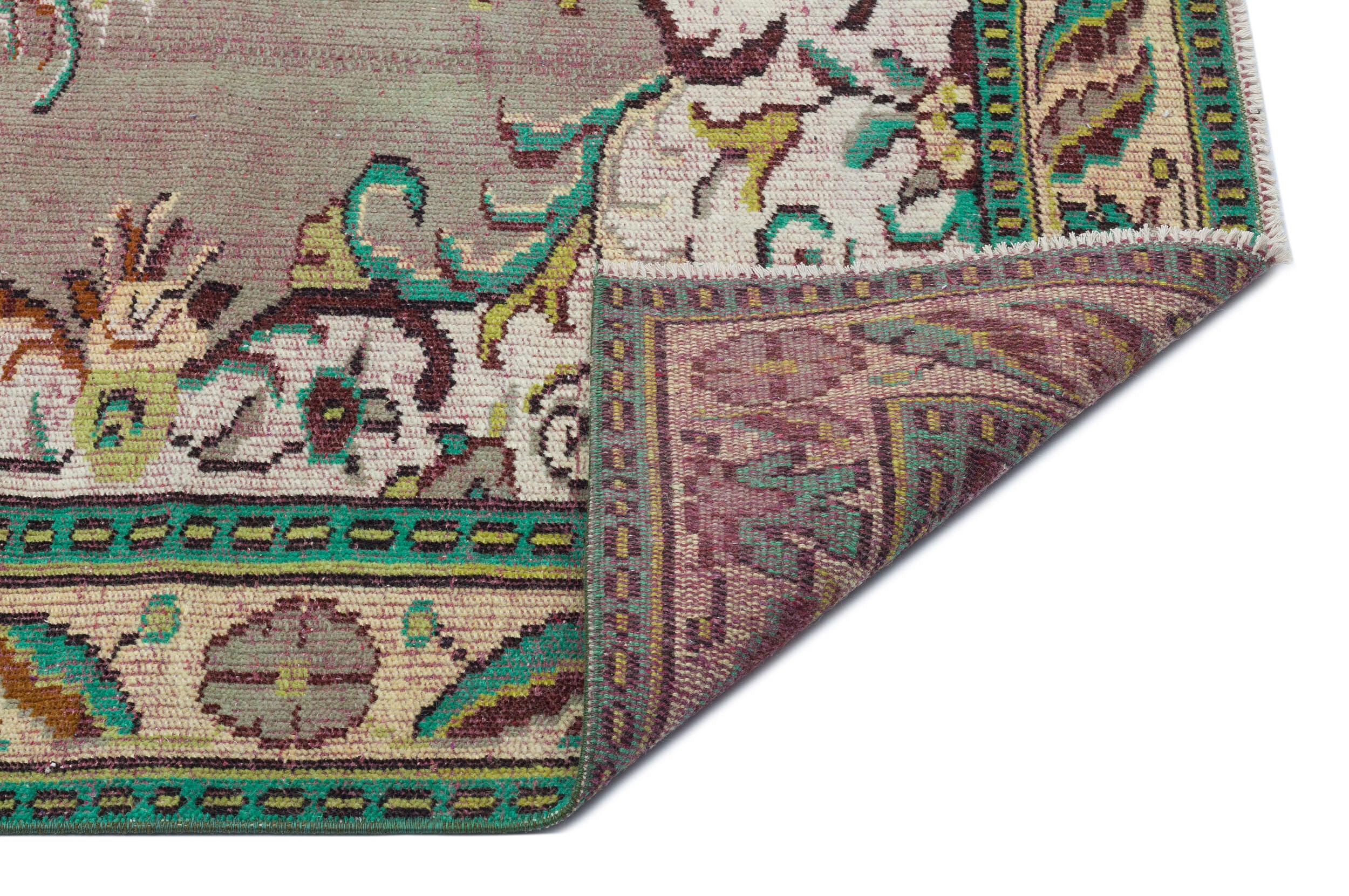 Naturel Over Dyed Vintage Rug 5'2'' x 8'11'' ft 158 x 271 cm