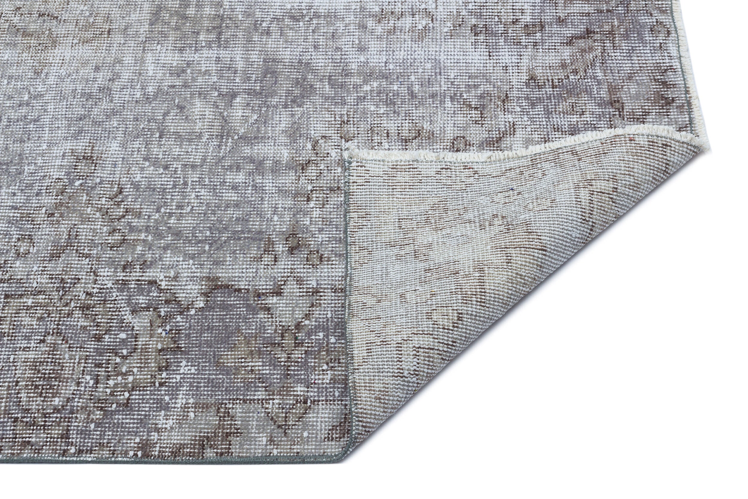 Gray Over Dyed Vintage Rug 5'9'' x 8'7'' ft 175 x 261 cm