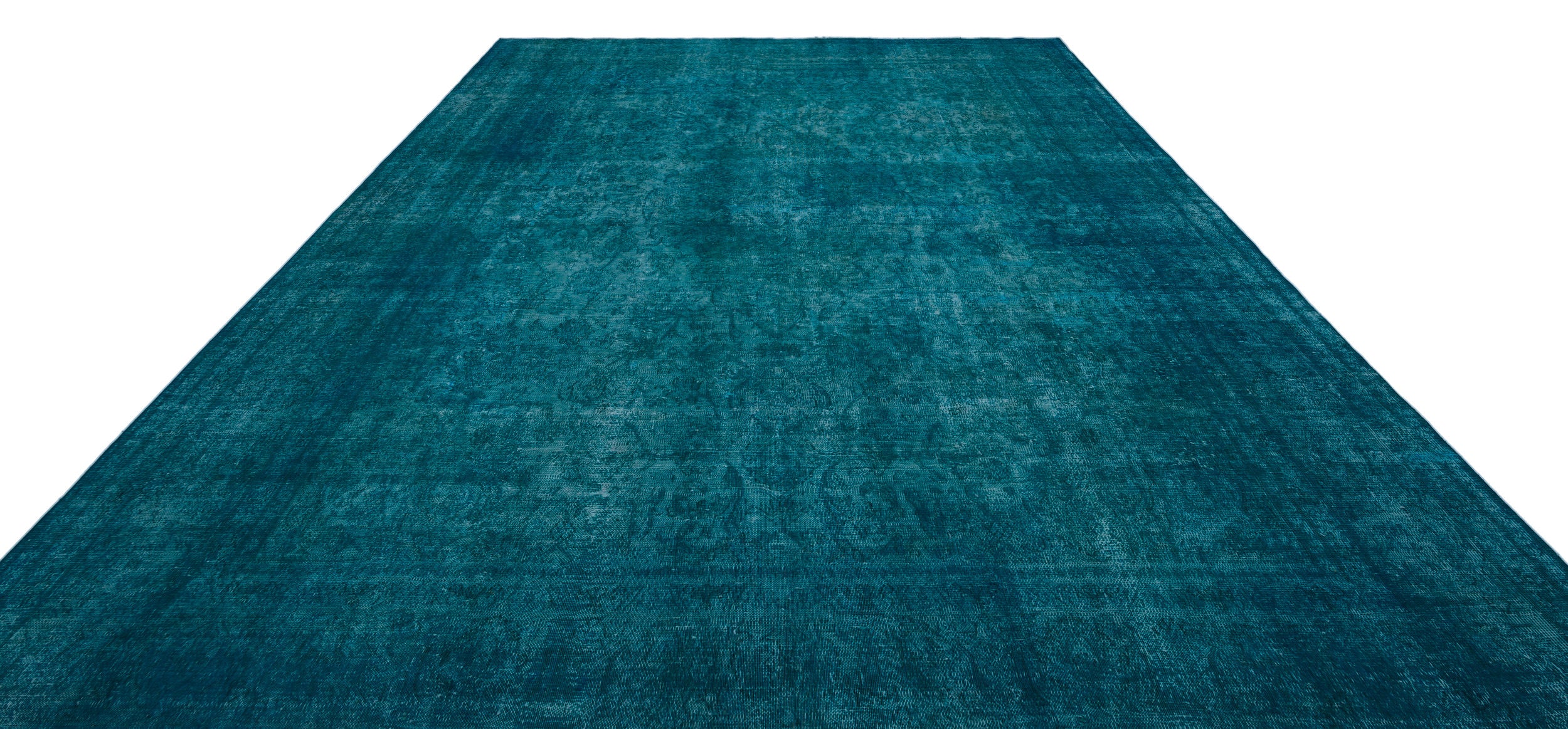 Turquoise Over Dyed Vintage XLarge Rug 9'10'' x 12'2'' ft 300 x 372 cm