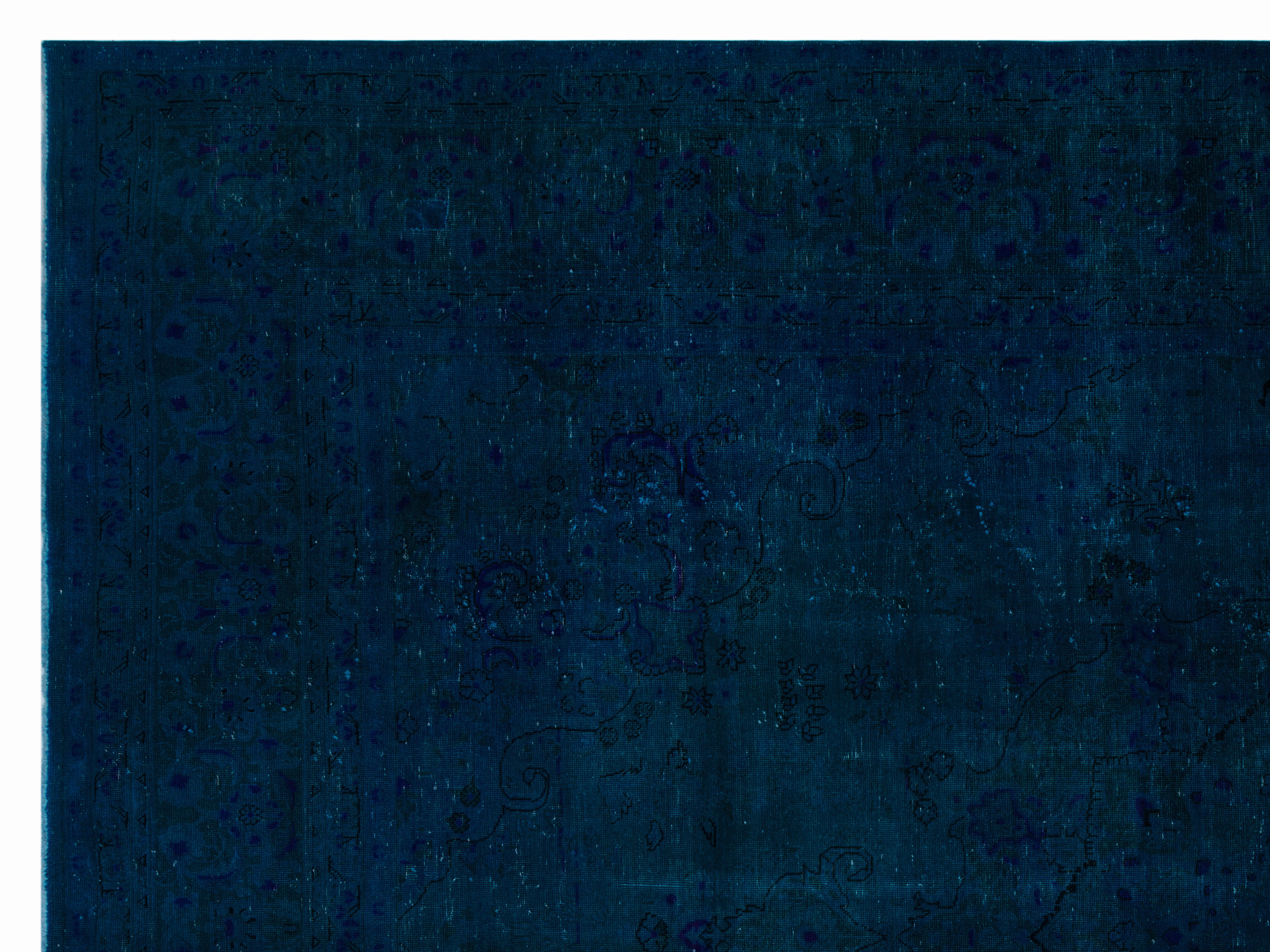 Turquoise Over Dyed Vintage XLarge Rug 9'5'' x 12'6'' ft 286 x 382 cm