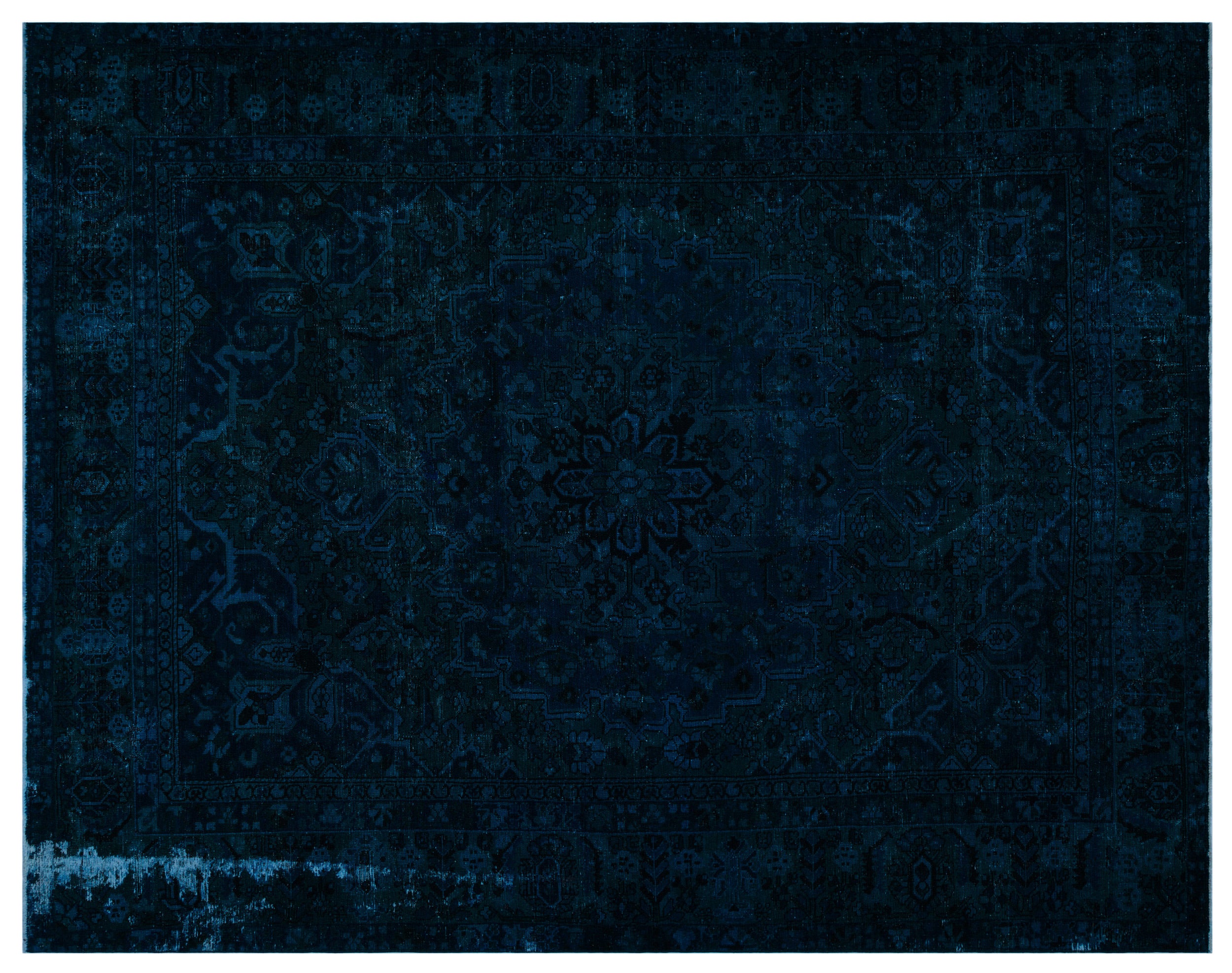 Turquoise Over Dyed Vintage XLarge Rug 9'4'' x 12'0'' ft 285 x 367 cm