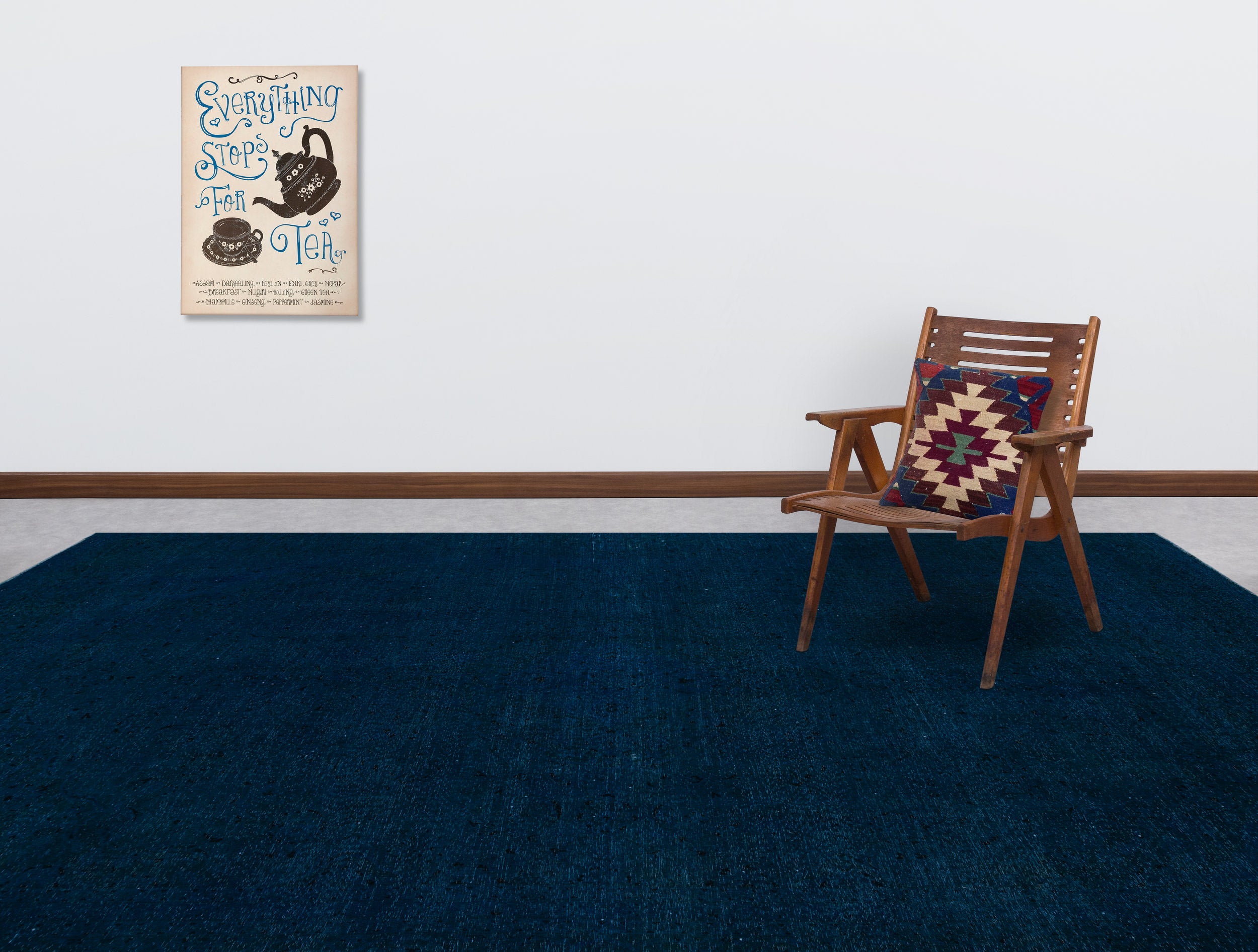 Turquoise Over Dyed Vintage XLarge Rug 8'7'' x 12'12'' ft 262 x 395 cm