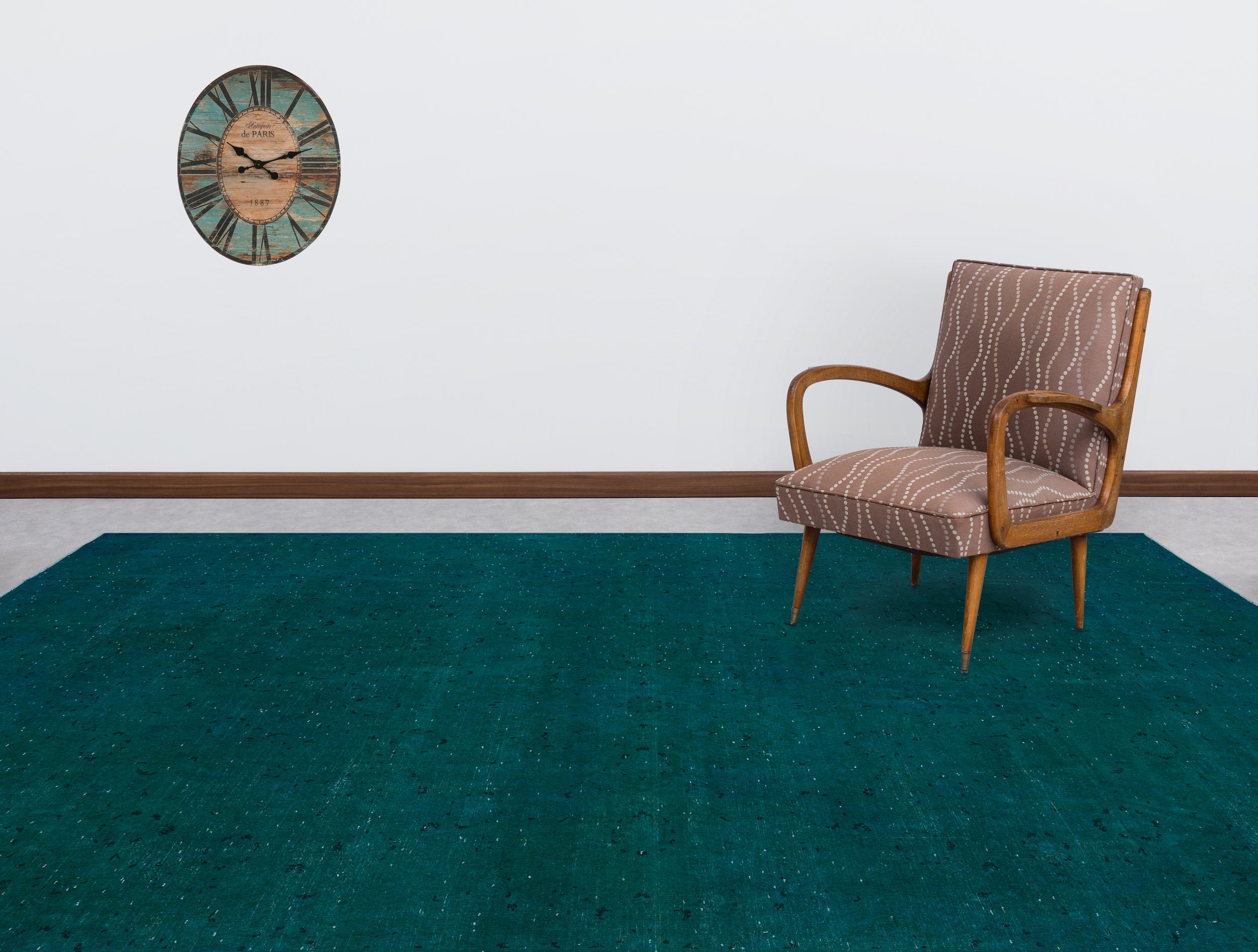 Turquoise Over Dyed Vintage XLarge Rug 9'7'' x 12'9'' ft 291 x 389 cm
