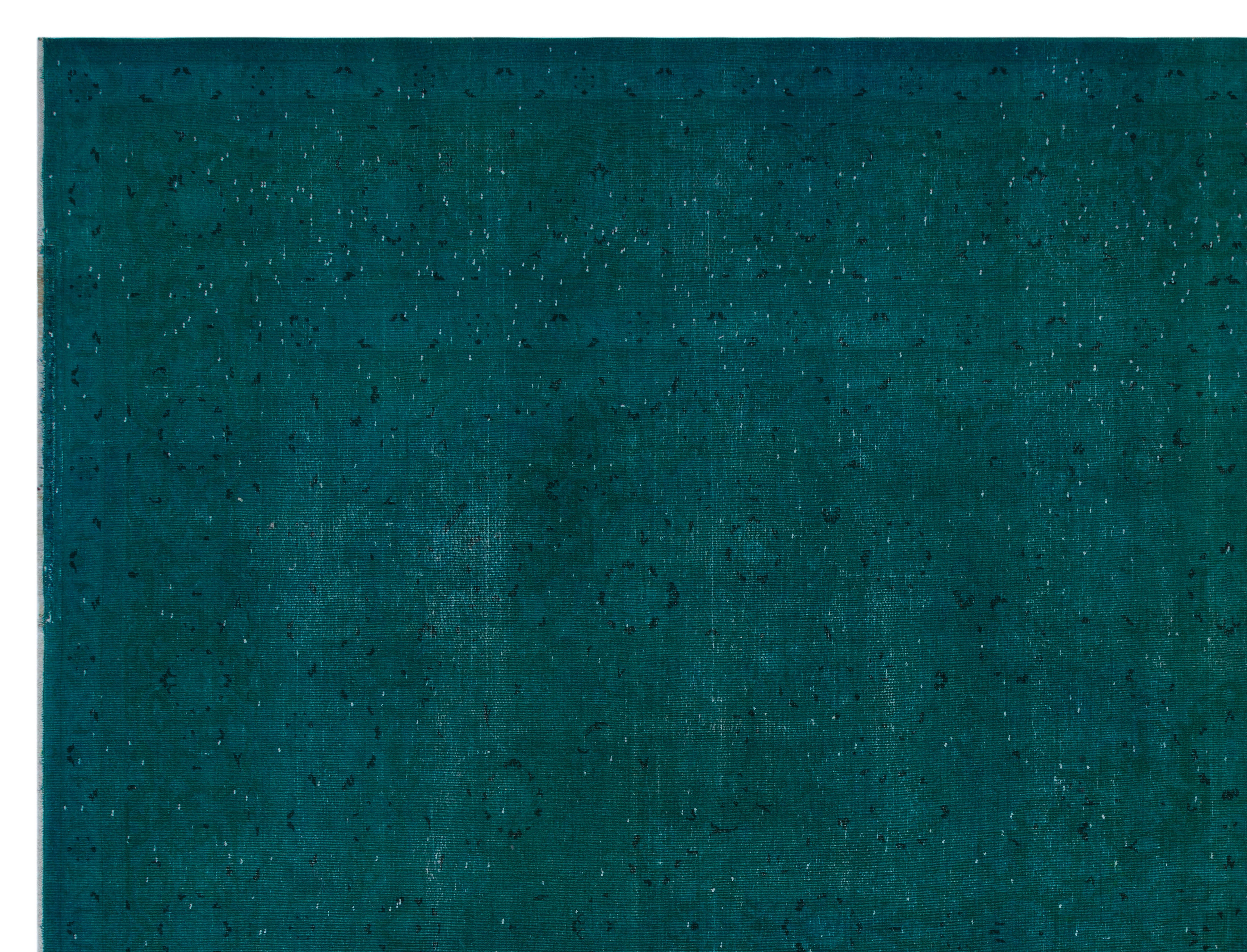 Turquoise Over Dyed Vintage XLarge Rug 9'7'' x 12'9'' ft 291 x 389 cm