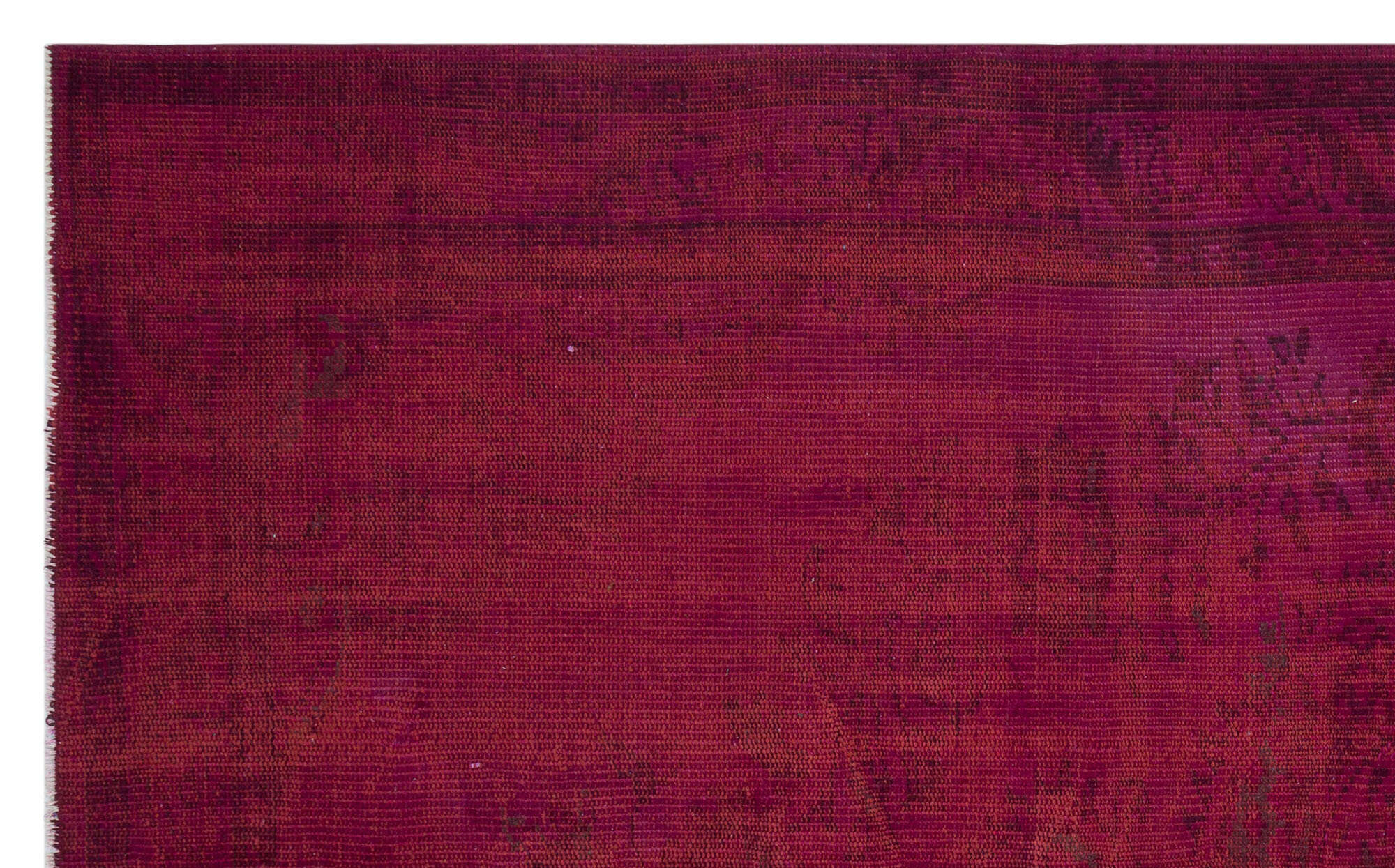 Red Over Dyed Vintage Rug 5'3'' x 8'4'' ft 160 x 255 cm