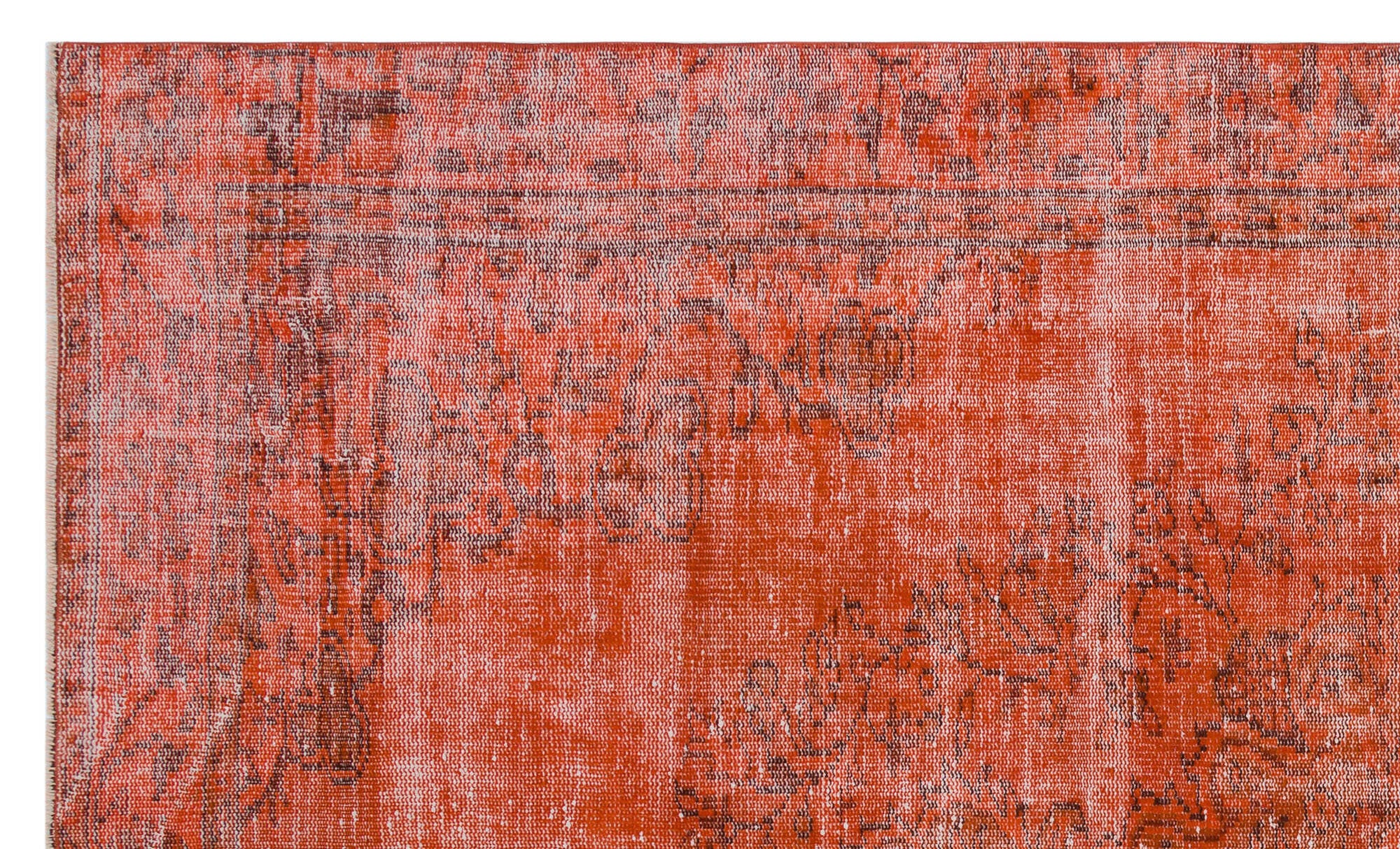 Orange Over Dyed Vintage Rug 5'8'' x 9'5'' ft 173 x 286 cm