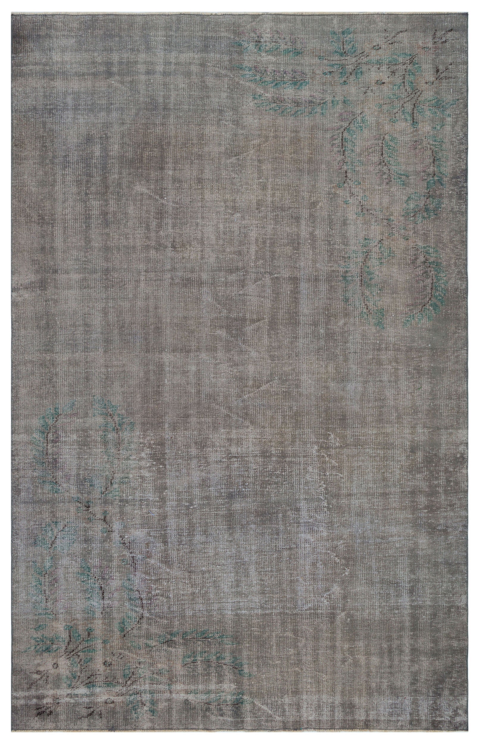 Gray Over Dyed Vintage Rug 6'0'' x 9'7'' ft 184 x 293 cm