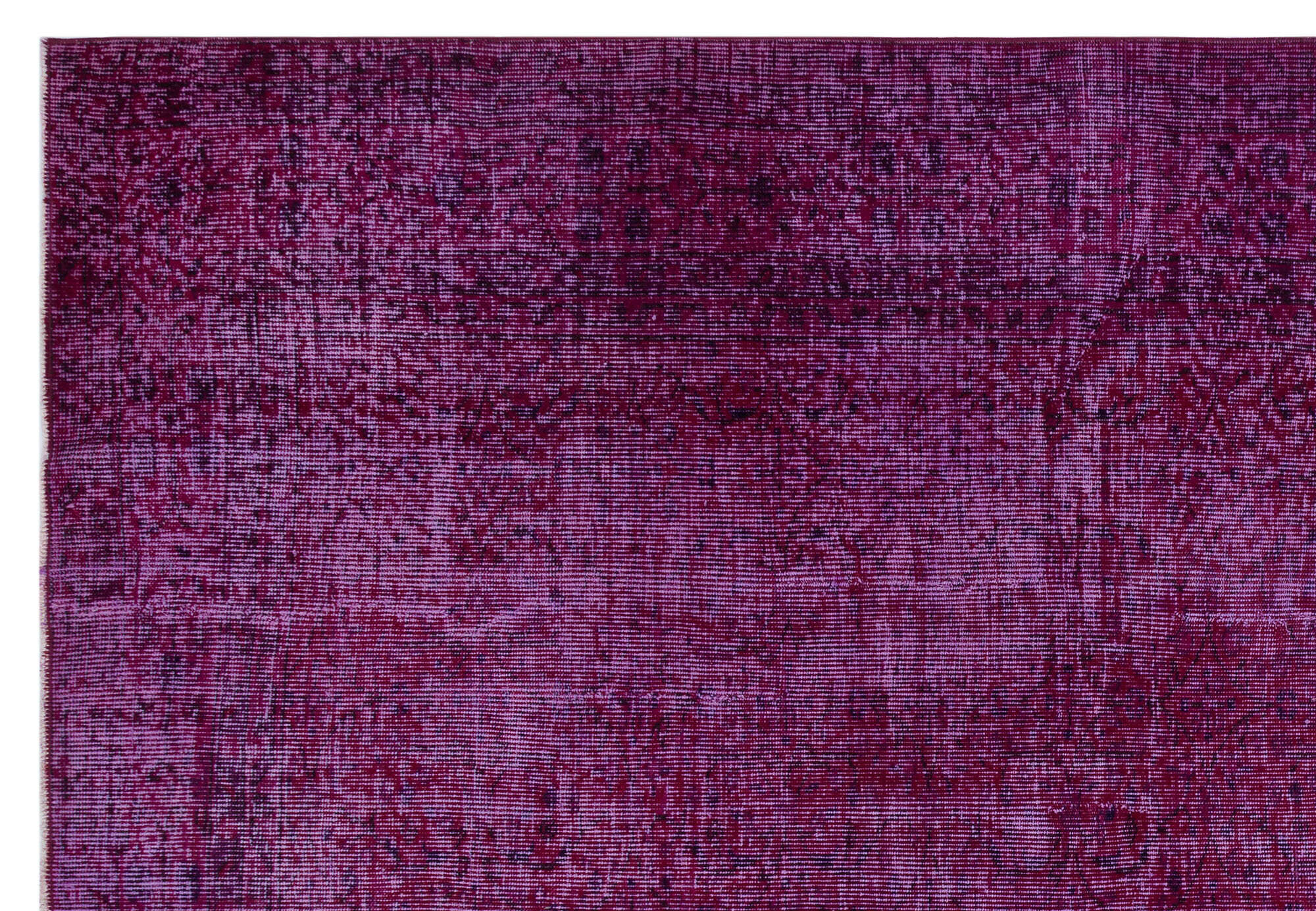 Fuchsia Over Dyed Vintage Rug 6'7'' x 9'7'' ft 201 x 292 cm