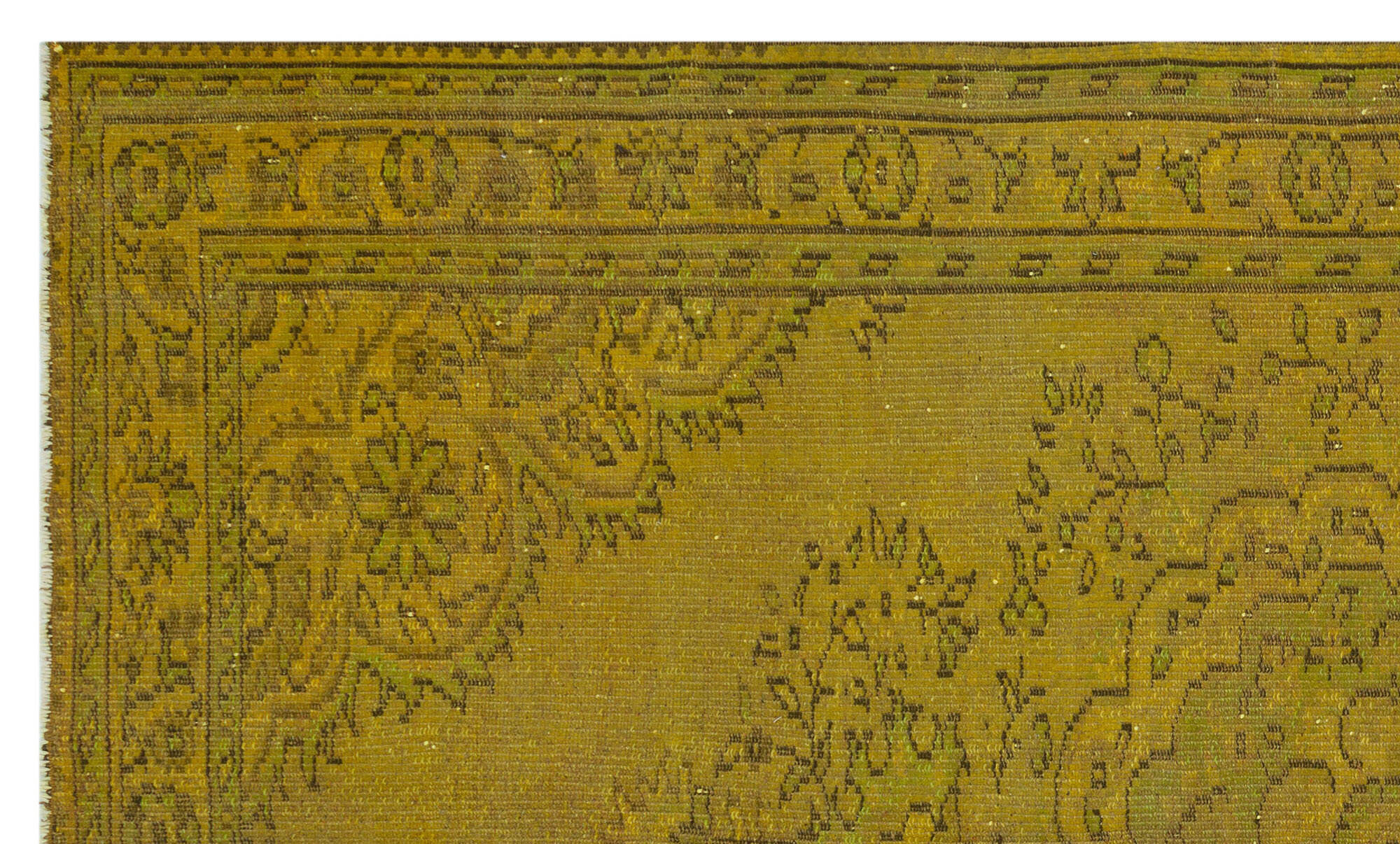 Yellow Over Dyed Vintage Rug 5'10'' x 9'5'' ft 177 x 288 cm