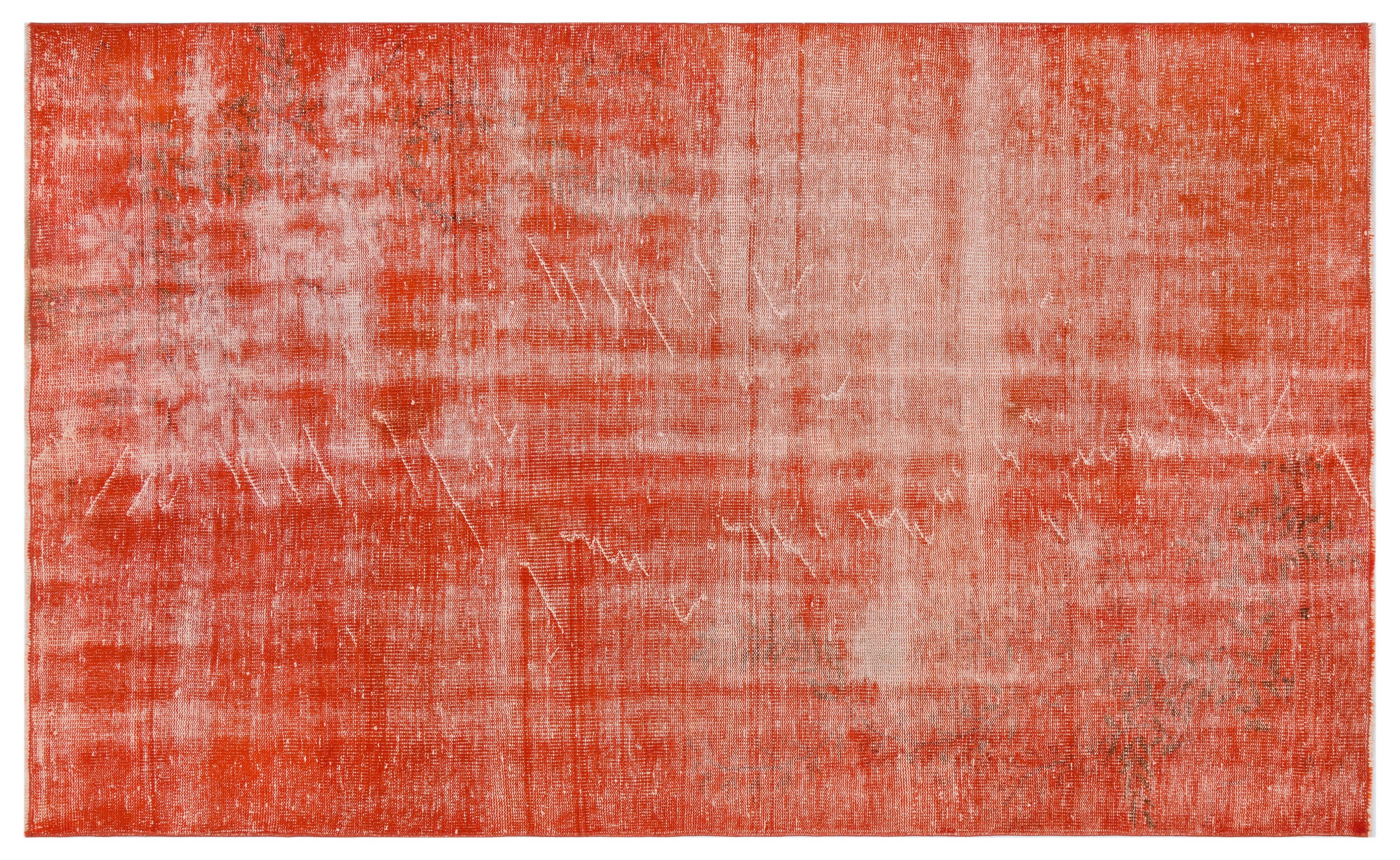 Orange Over Dyed Vintage Rug 4'11'' x 8'4'' ft 151 x 253 cm