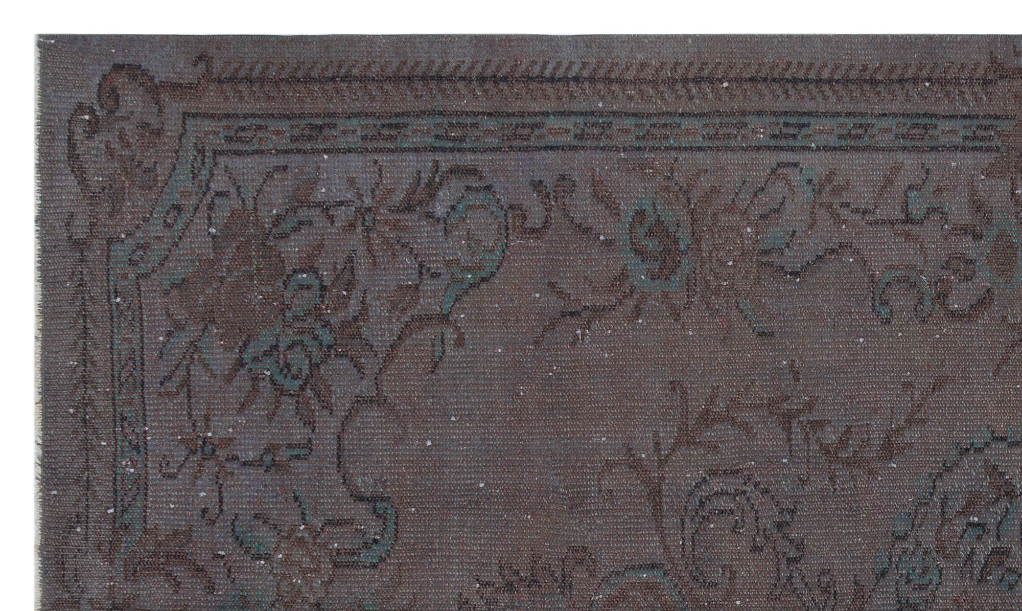 Brown Over Dyed Vintage Rug 5'1'' x 8'9'' ft 155 x 267 cm