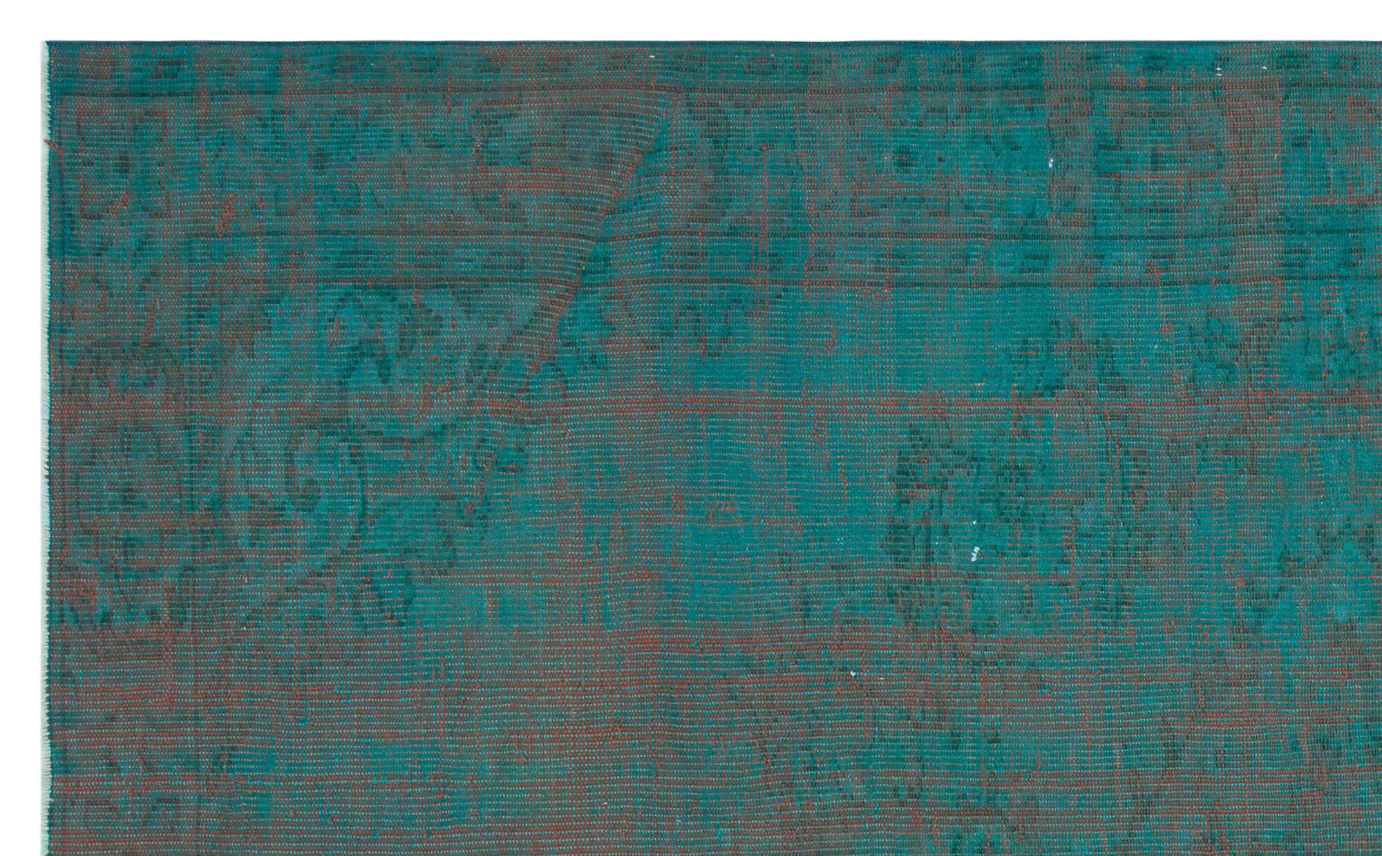 Turquoise Over Dyed Vintage Rug 5'10'' x 9'4'' ft 179 x 285 cm