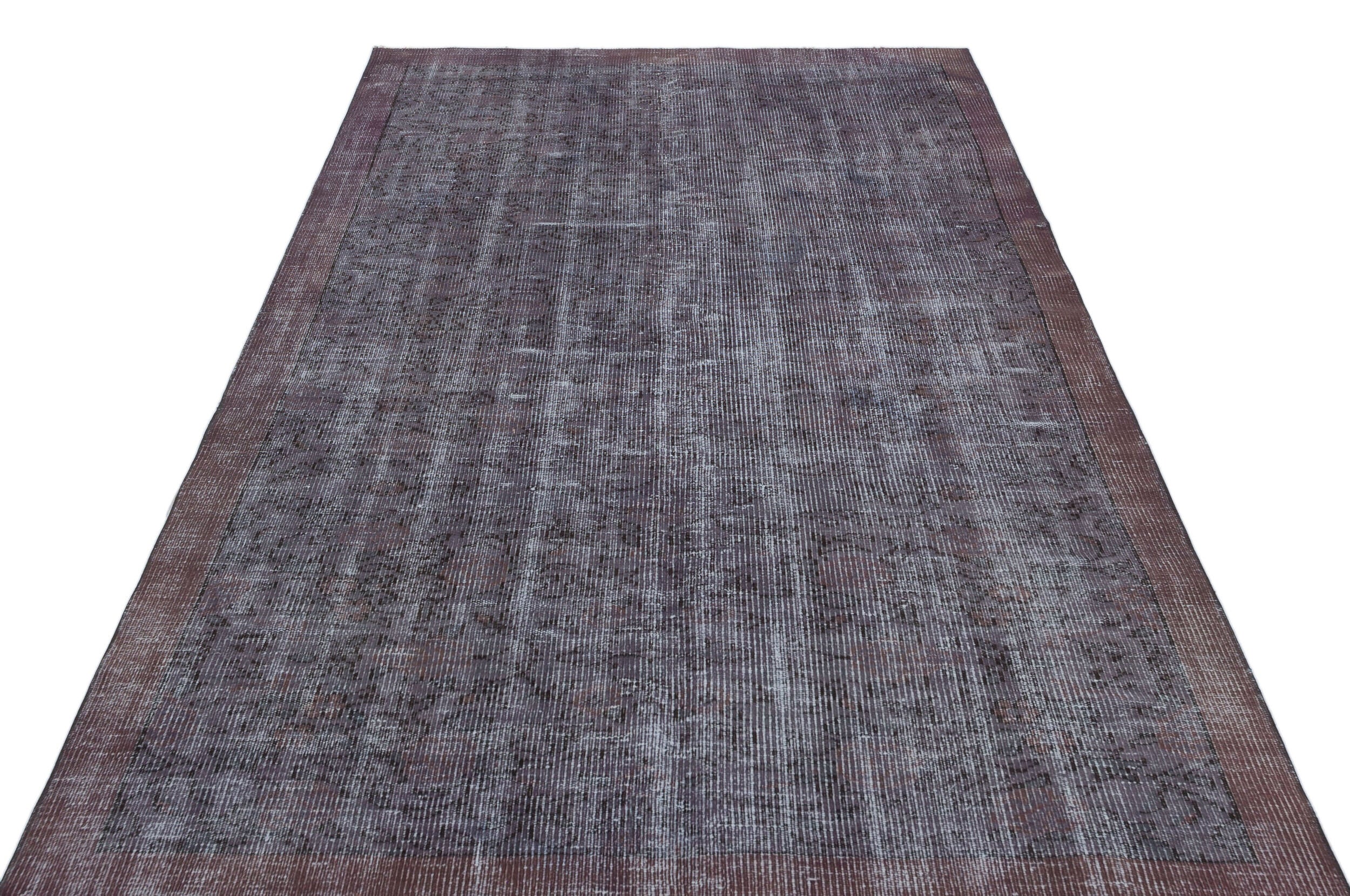 Gray Over Dyed Vintage Rug 5'2'' x 8'1'' ft 157 x 247 cm