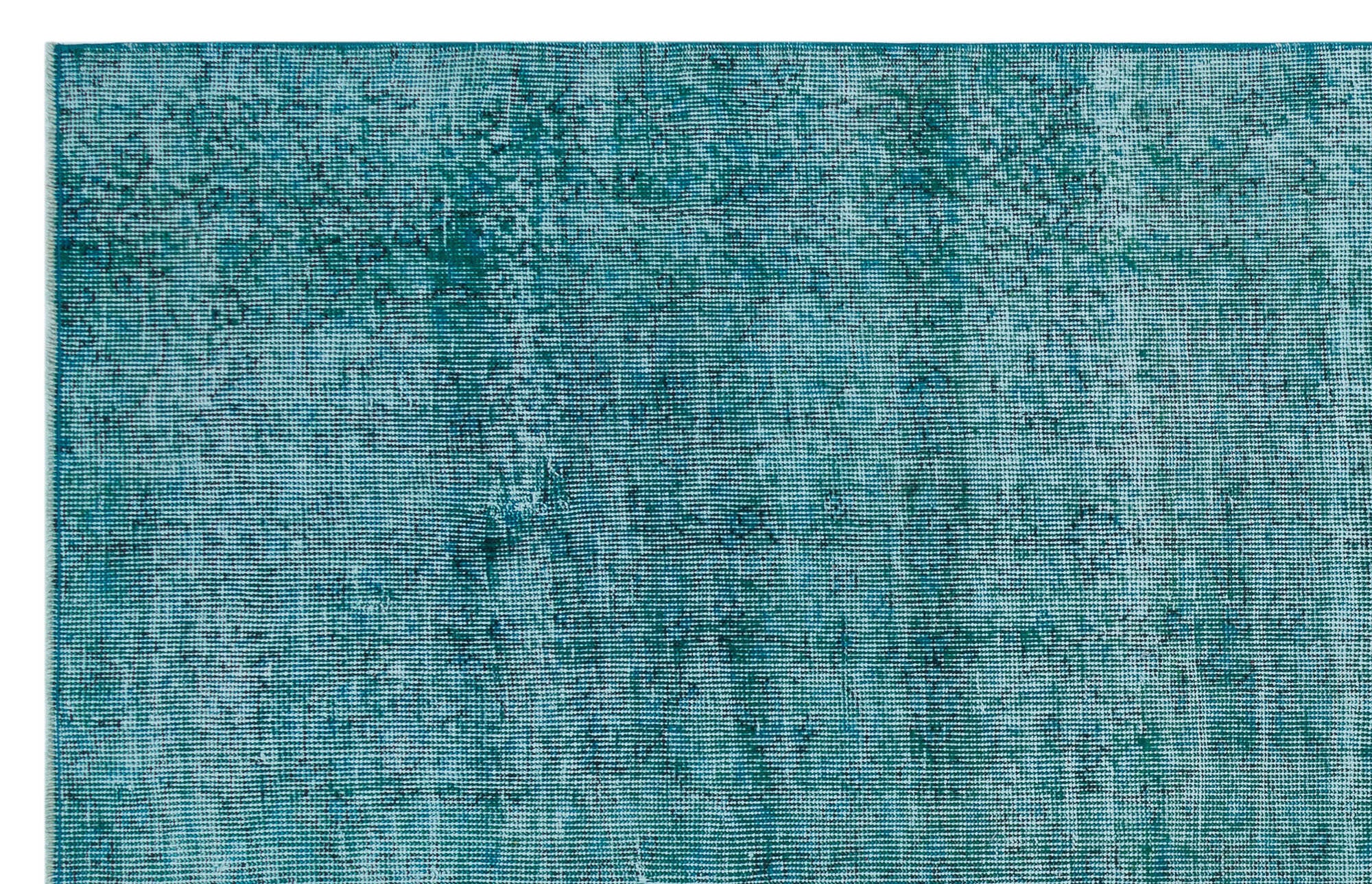 Turquoie Over Dyed Vintage Rug 5'5'' x 8'7'' ft 166 x 261 cm