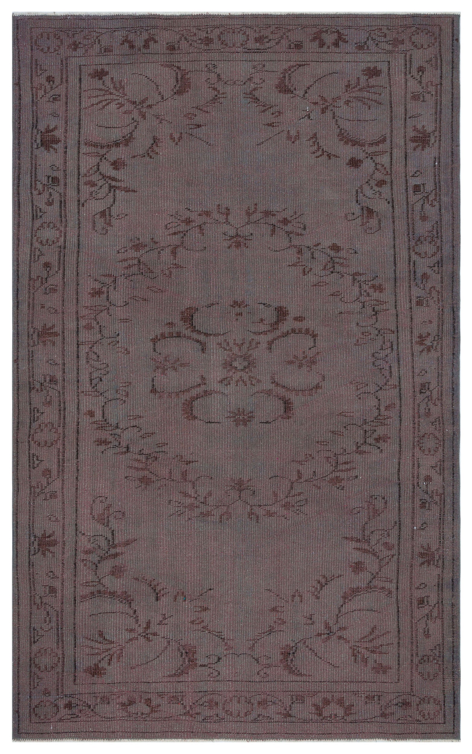 Gray Over Dyed Vintage Rug 5'0'' x 8'1'' ft 153 x 246 cm