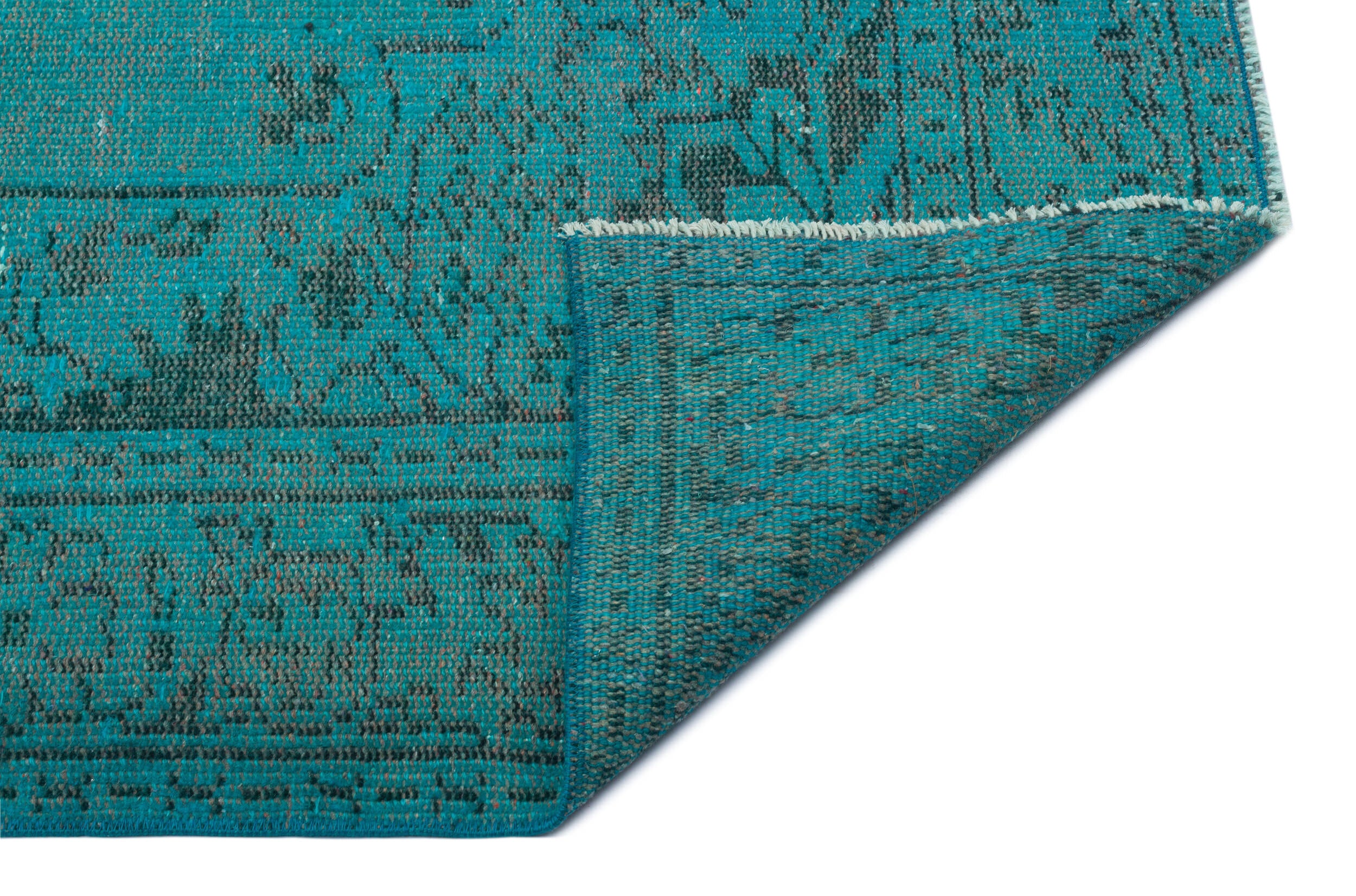 Turquoise Over Dyed Vintage Rug 5'11'' x 9'2'' ft 180 x 280 cm