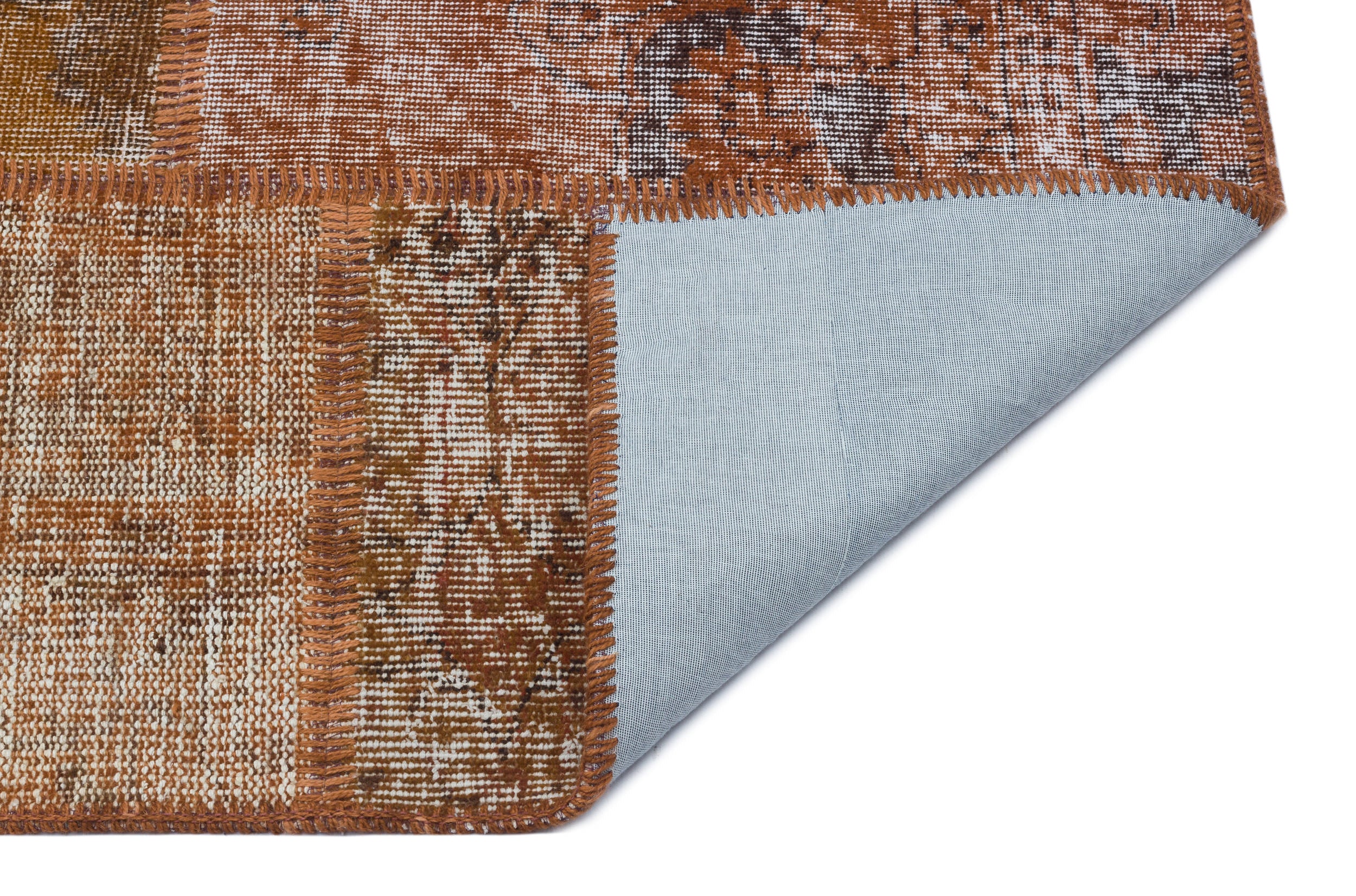 Brown Over Dyed Patchwork Unique Rug 5'3'' x 7'7'' ft 160 x 230 cm