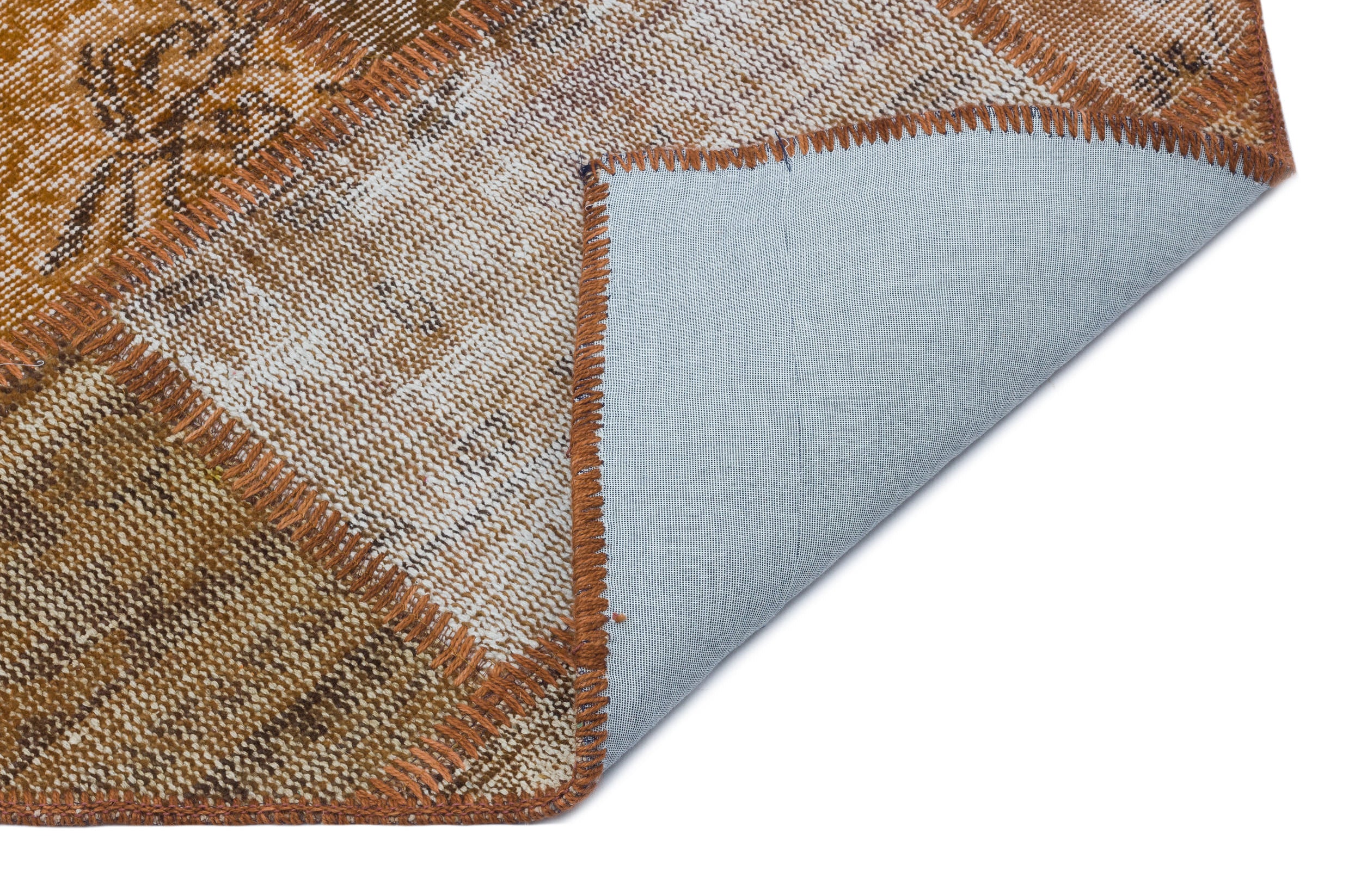 Brown Over Dyed Patchwork Unique Rug 5'3'' x 7'7'' ft 160 x 230 cm
