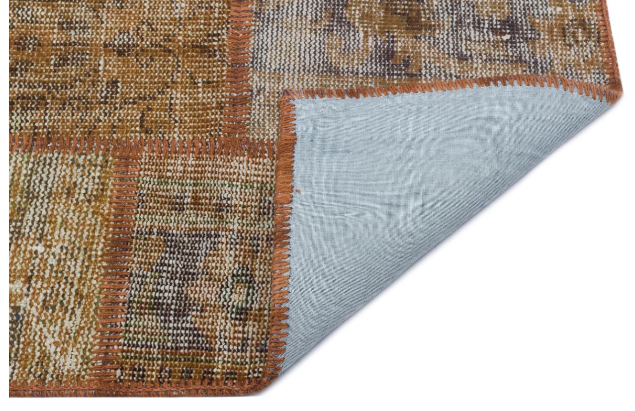 Brown Over Dyed Patchwork Unique Rug 2'7'' x 4'11'' ft 80 x 150 cm