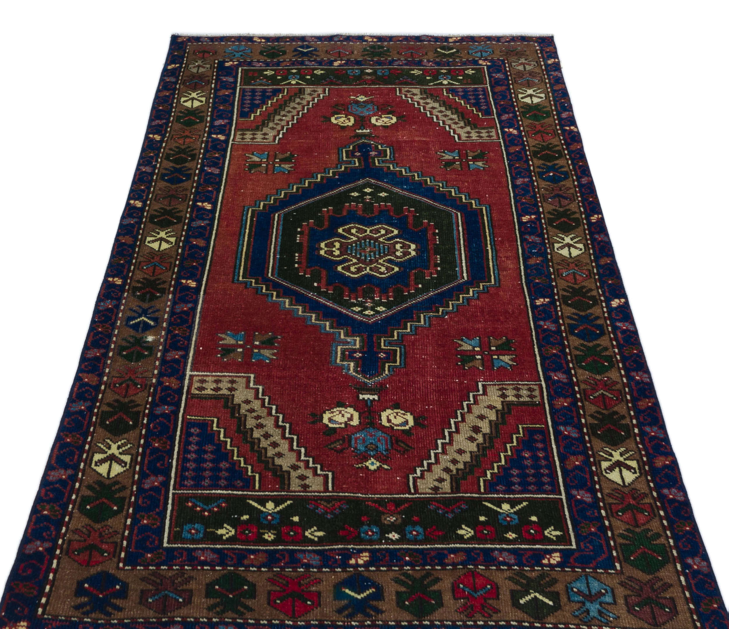 Natural Anatolium Turkish Vintage Rug 3'3'' x 5'10'' ft 98 x 177 cm