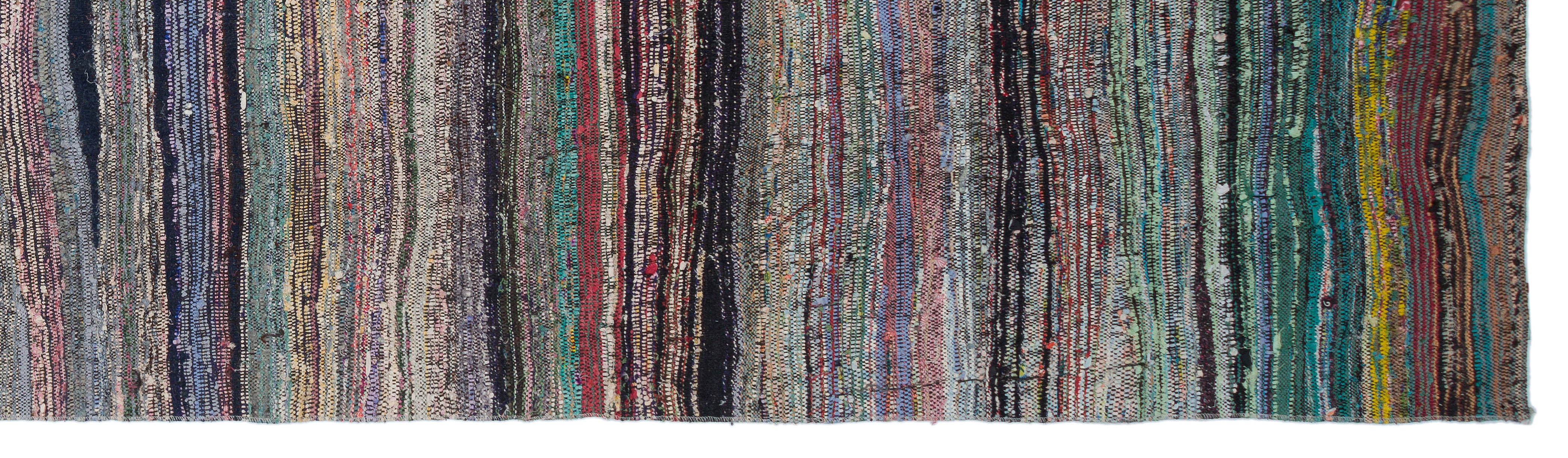 Chaput Over Dyed Kilim Rug 3'6'' x 12'4'' ft 106 x 377 cm