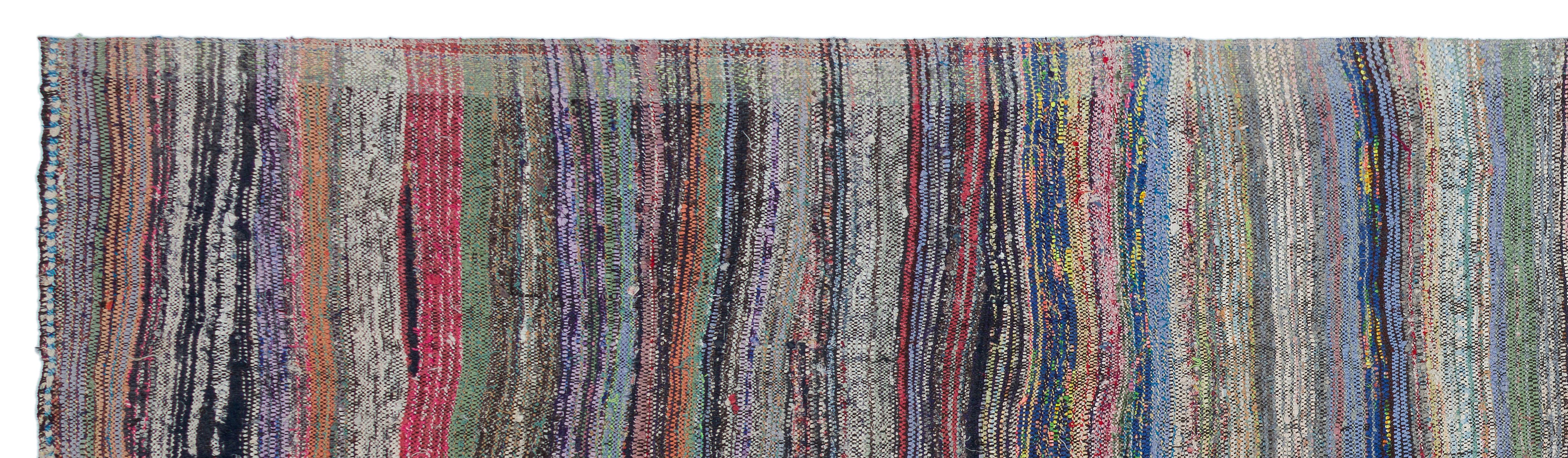 Chaput Over Dyed Kilim Rug 3'6'' x 12'4'' ft 106 x 377 cm