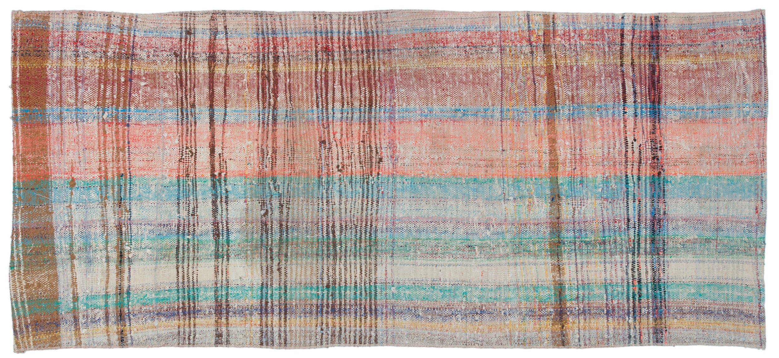 Chaput Over Dyed Kilim Rug 3'1'' x 7'1'' ft 95 x 215 cm