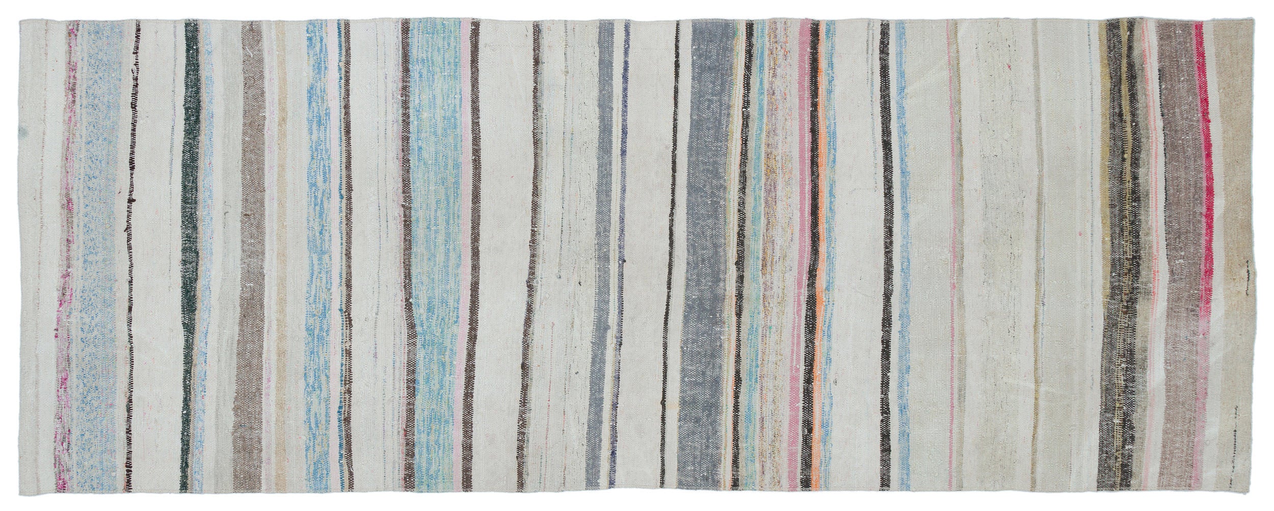 Chaput Over Dyed Kilim Rug 3'5'' x 9'1'' ft 105 x 277 cm