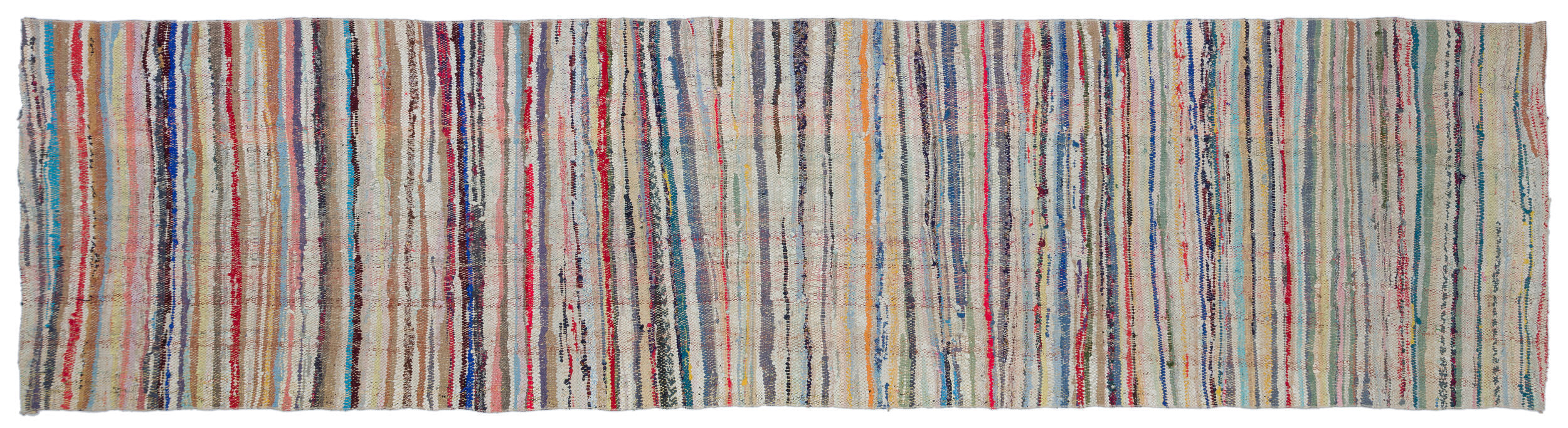 Chaput Over Dyed Kilim Rug 3'7'' x 14'2'' ft 109 x 432 cm