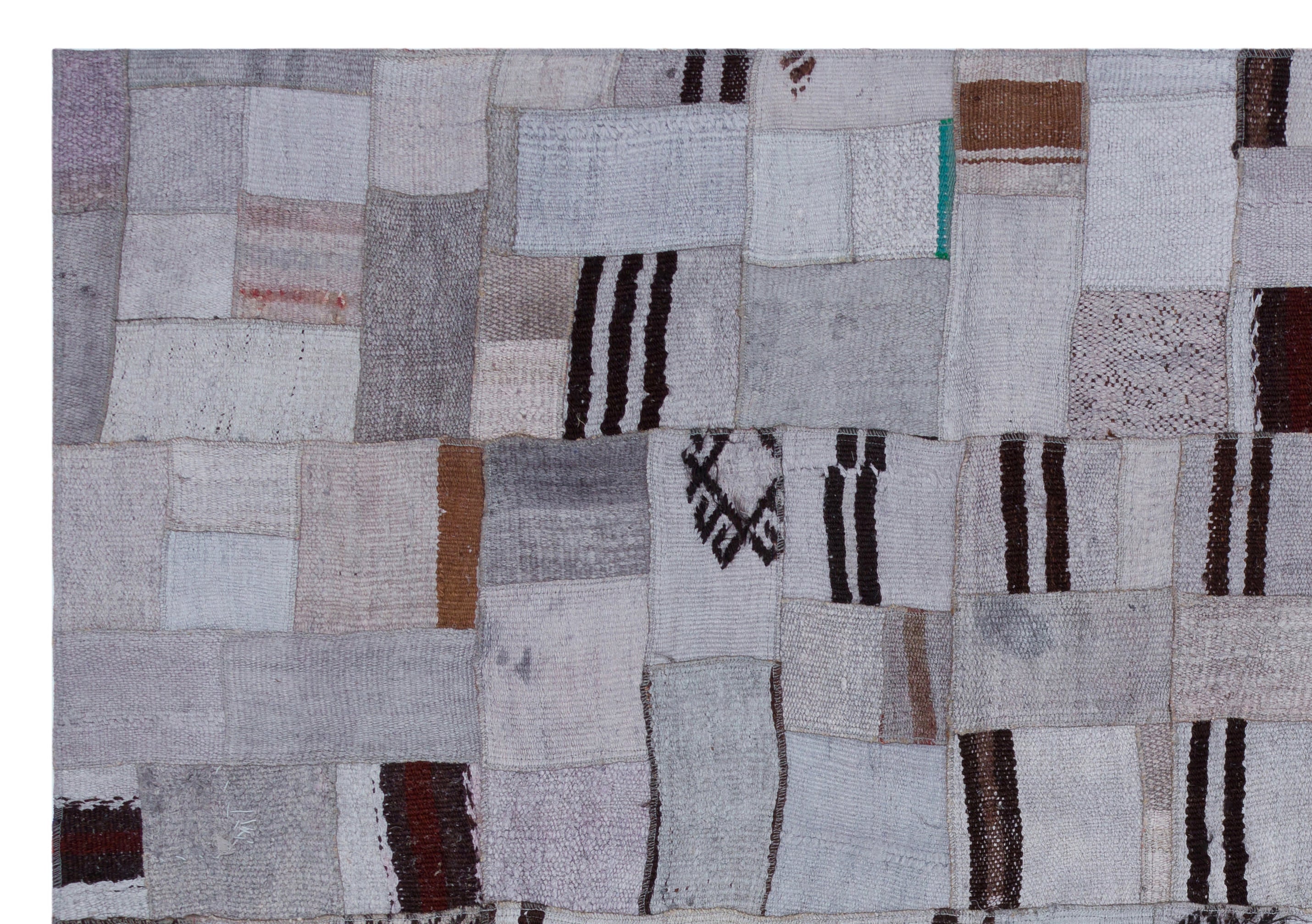 Hemp Over Dyed Kilim Patchwork Unique Rug 5'3'' x 7'7'' ft 160 x 230 cm
