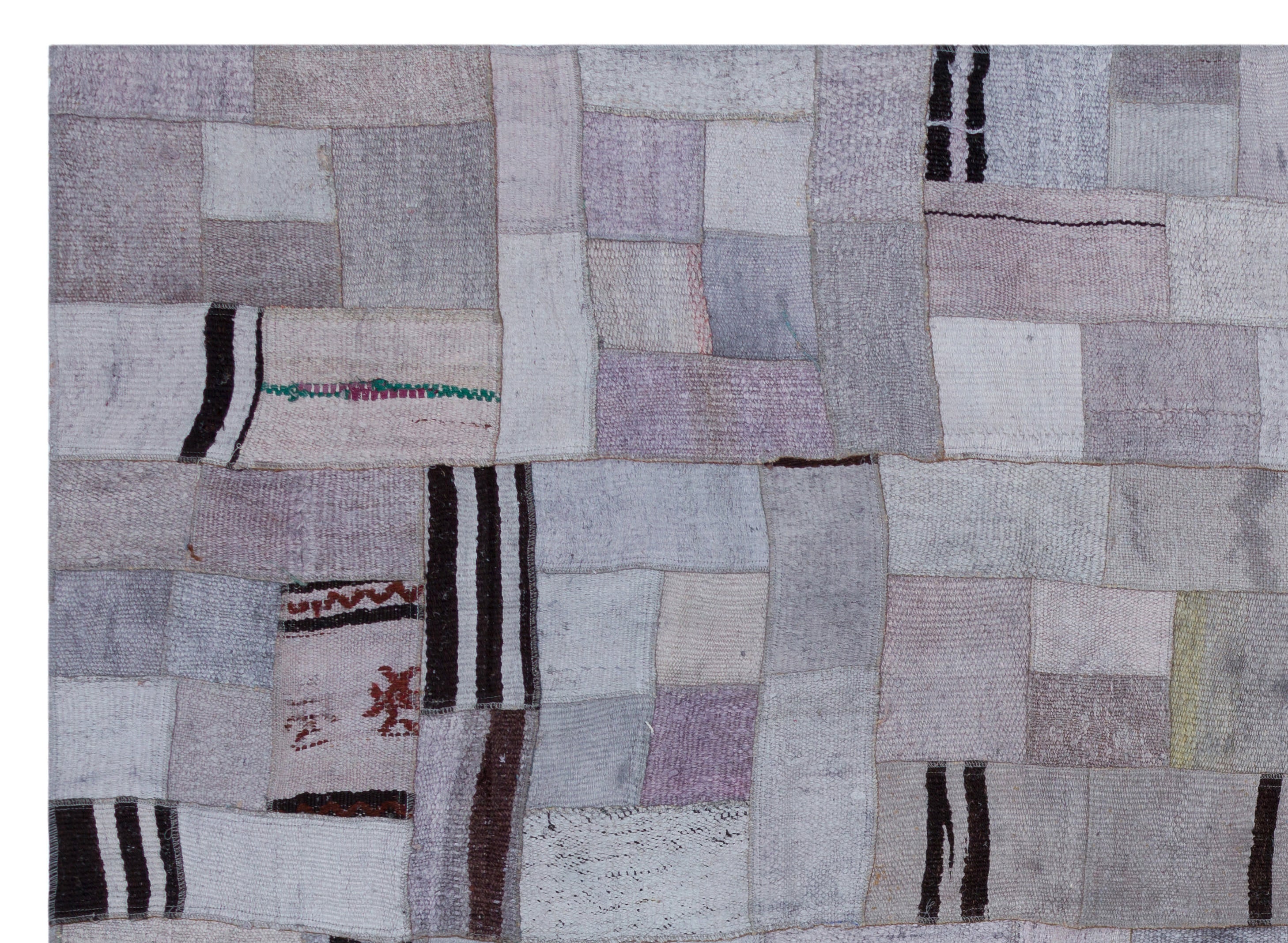 Hemp Over Dyed Kilim Patchwork Unique Rug 5'7'' x 7'8'' ft 170 x 233 cm