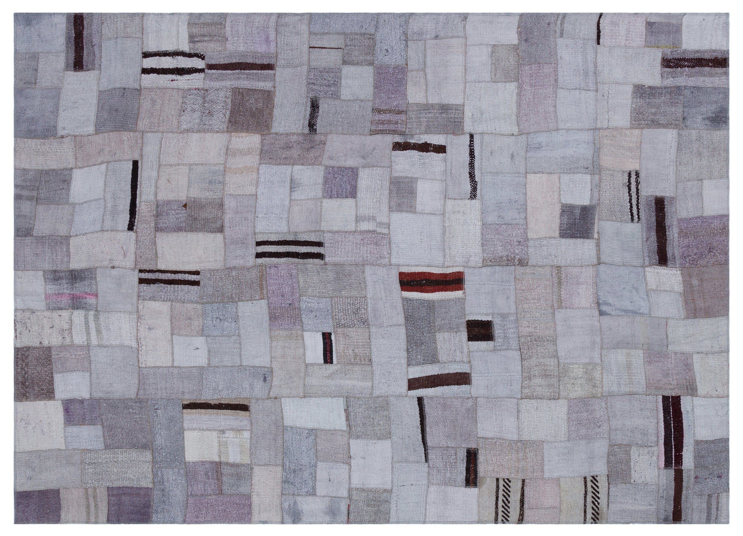Hemp Over Dyed Kilim Patchwork Unique Rug 5'7'' x 7'10'' ft 170 x 238 cm