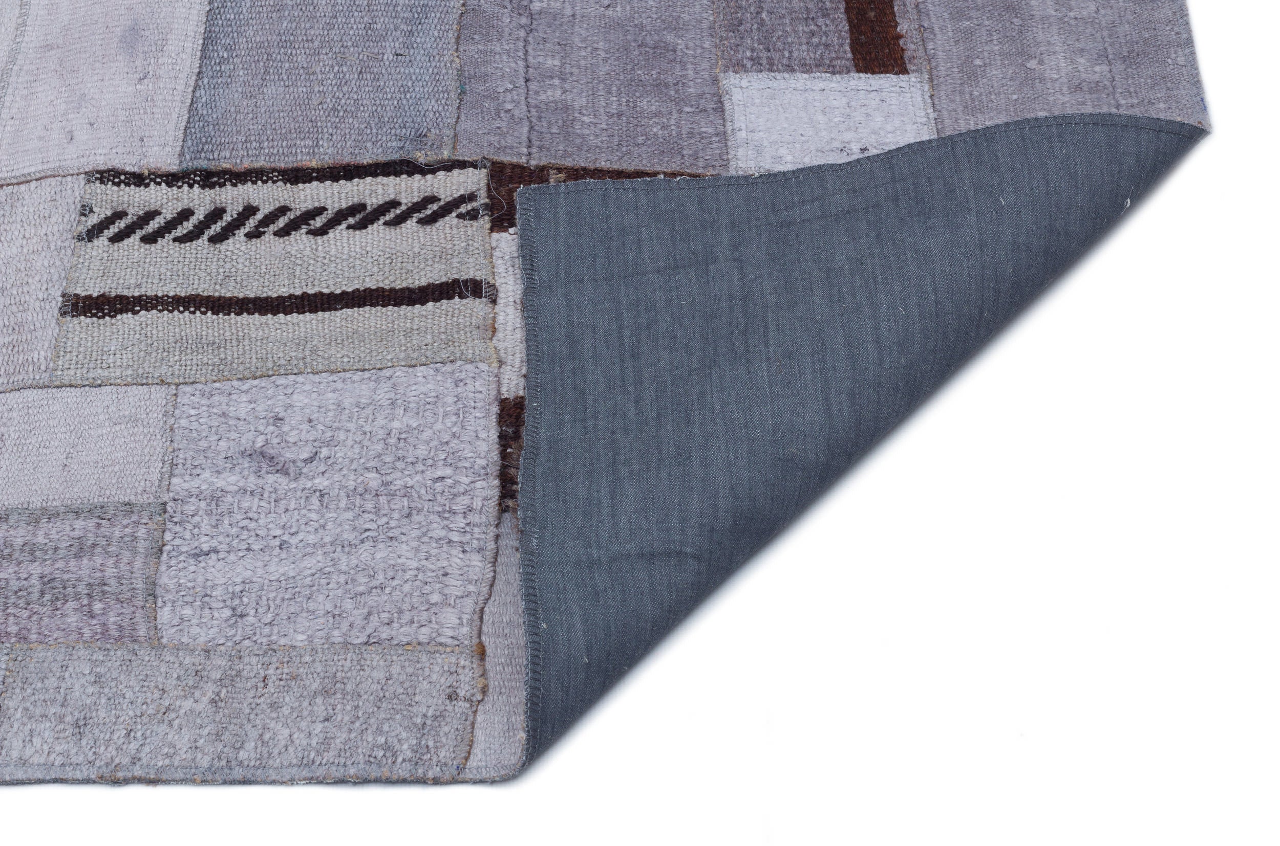 Hemp Over Dyed Kilim Patchwork Unique Rug 5'7'' x 7'9'' ft 170 x 237 cm