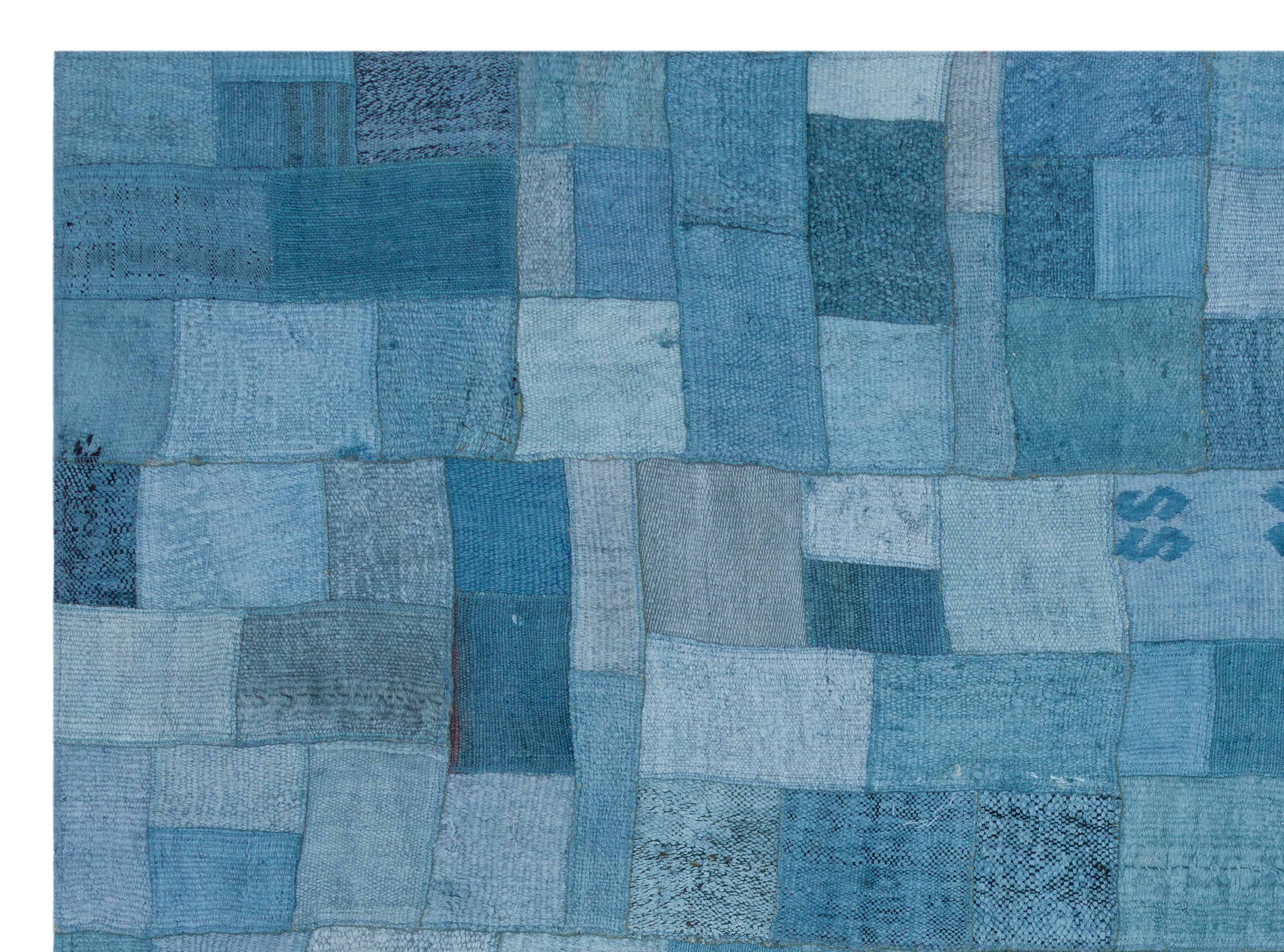 Hemp Over Dyed Kilim Patchwork Unique Rug 5'3'' x 7'3'' ft 161 x 220 cm