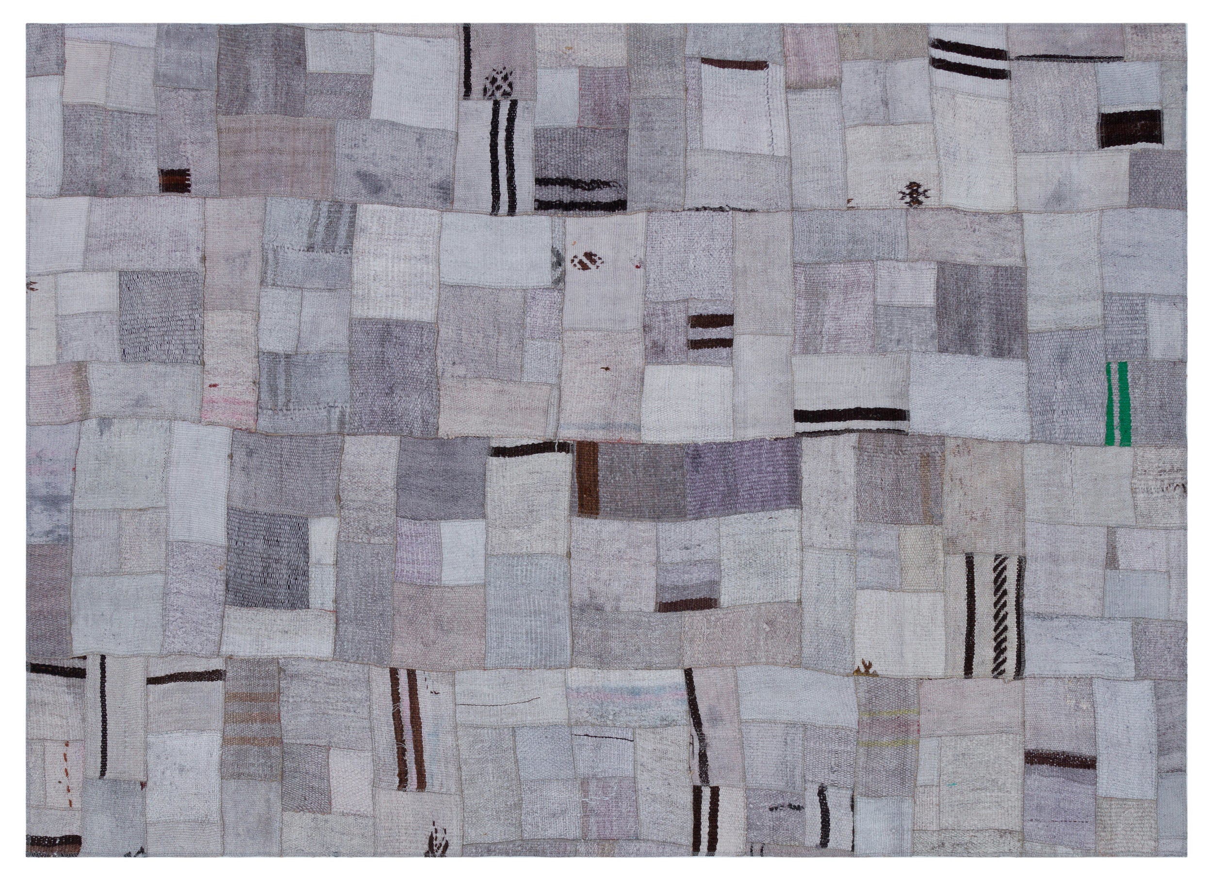 Hemp Over Dyed Kilim Patchwork Unique Rug 5'3'' x 7'4'' ft 160 x 223 cm