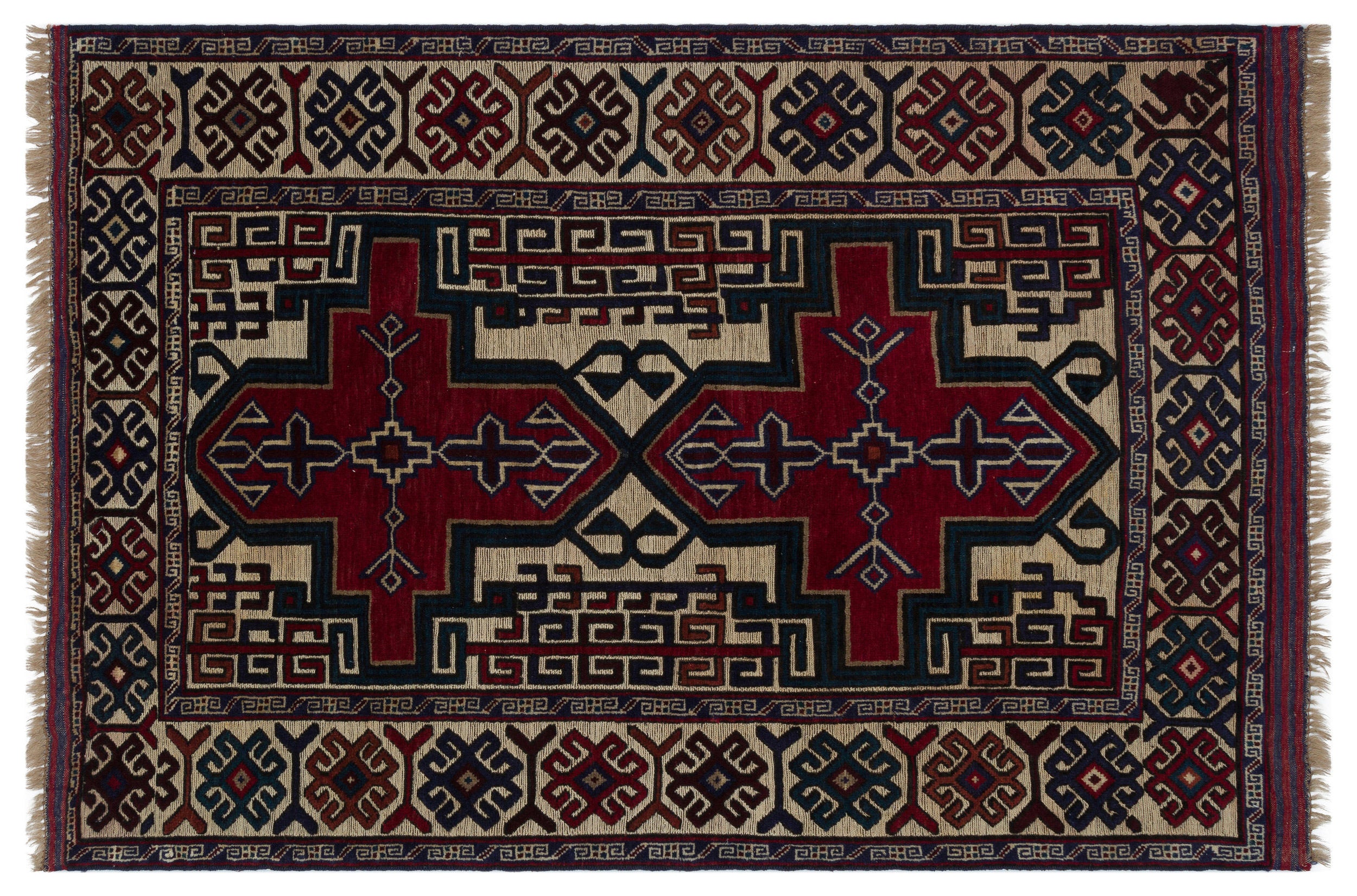 Natural Anatolium Turkish Vintage Rug 4'2'' x 6'6'' ft 127 x 197 cm