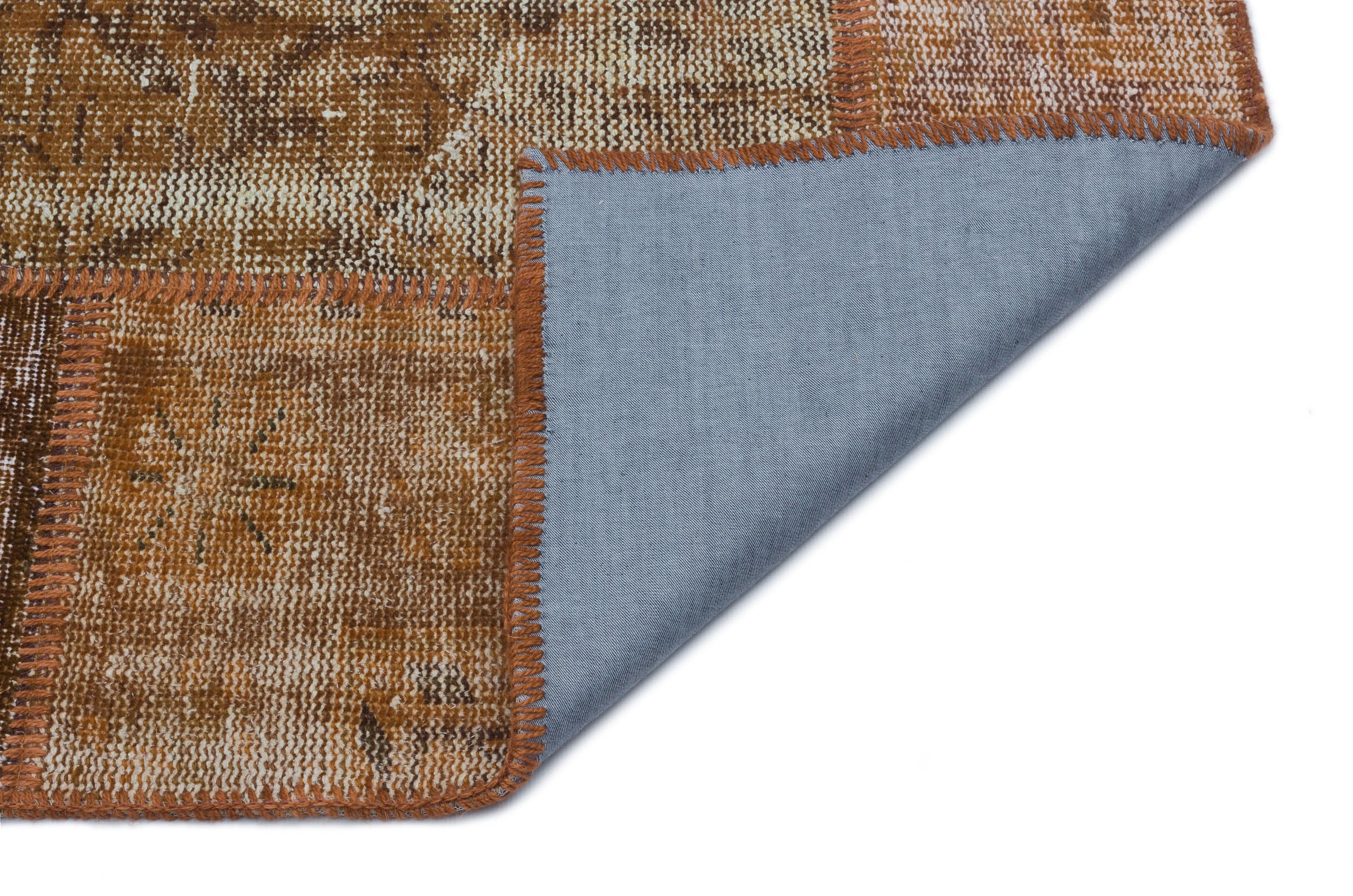 Brown Over Dyed Patchwork Unique Rug 3'11'' x 5'11'' ft 120 x 180 cm