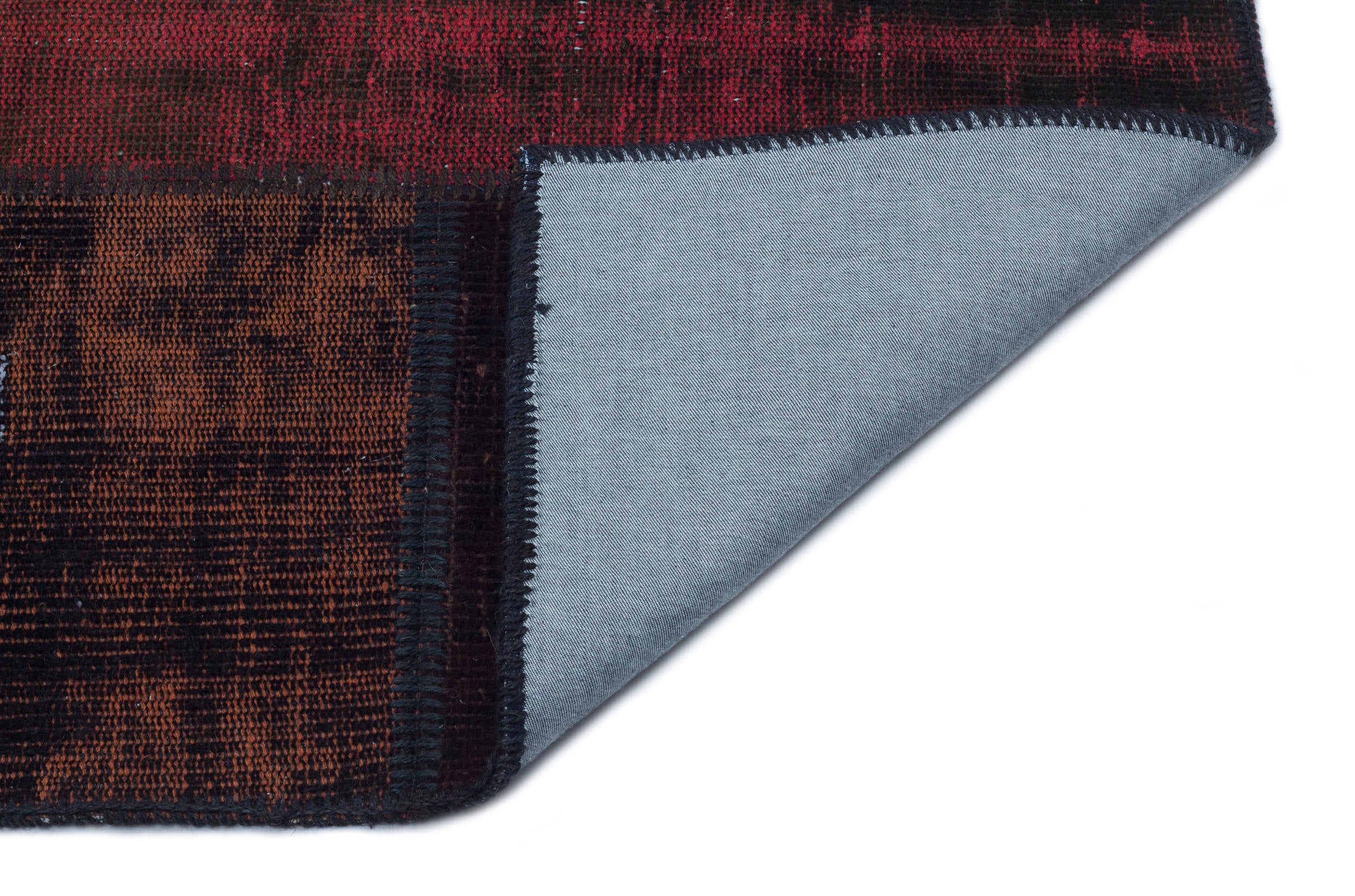 Black Over Dyed Patchwork Unique Rug 5'3'' x 7'7'' ft 160 x 230 cm