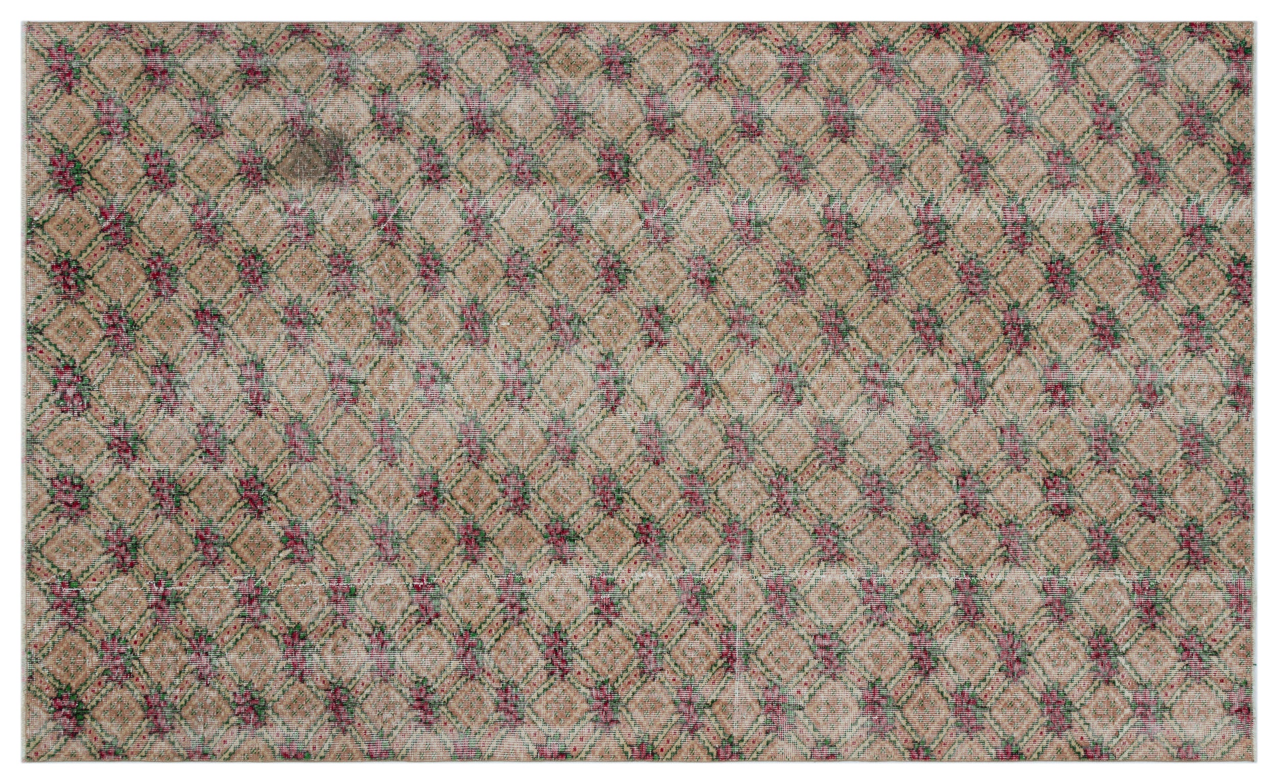 Naturel Over Dyed Vintage Rug 5'3'' x 8'8'' ft 160 x 265 cm