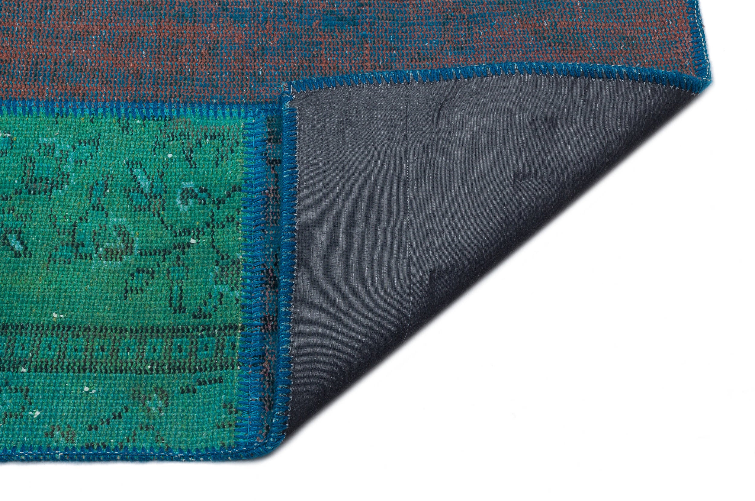 Turquoise Over Dyed Patchwork Unique Rug 5'3'' x 7'7'' ft 160 x 230 cm