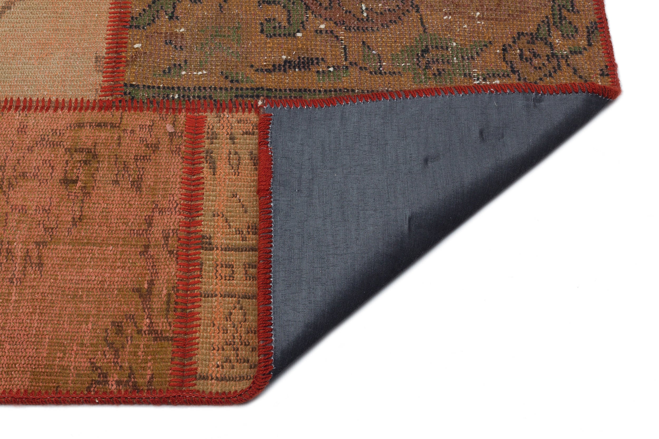 Brown Over Dyed Patchwork Unique Rug 5'3'' x 7'7'' ft 160 x 230 cm